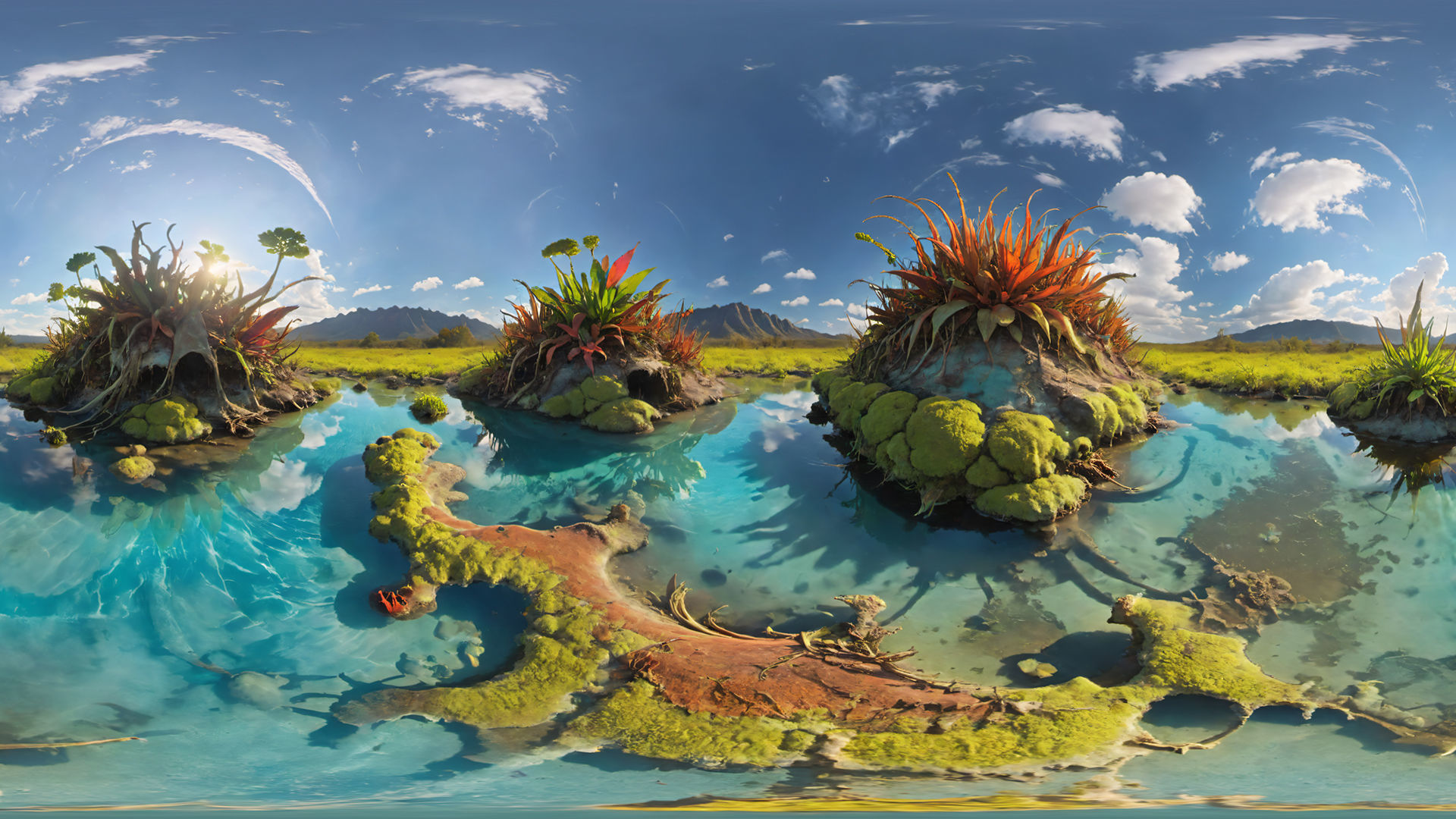 HDRI Swamps and Wetlands Low-poly 3D model_6