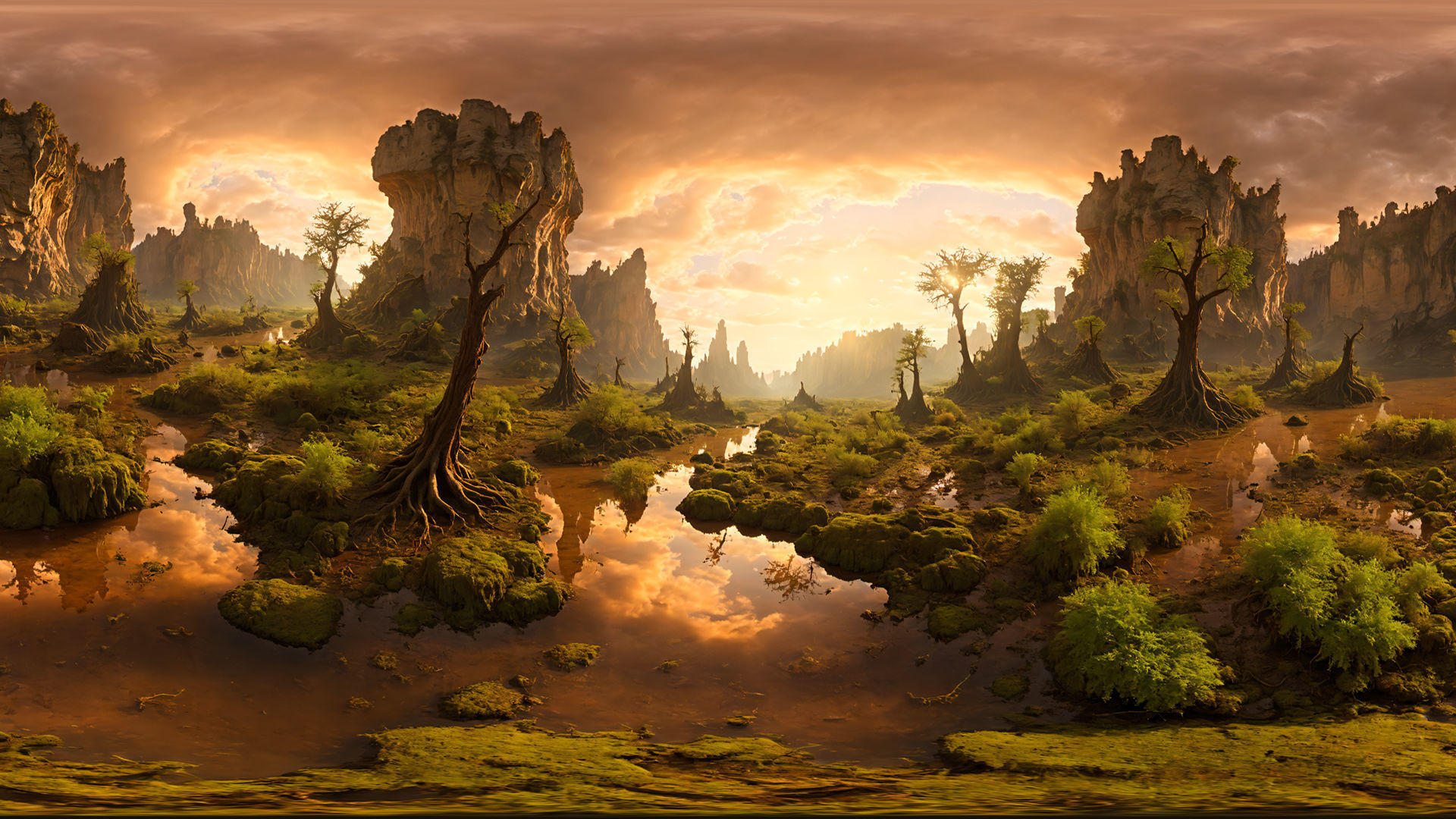 HDRI Swamps and Wetlands Low-poly 3D model_1