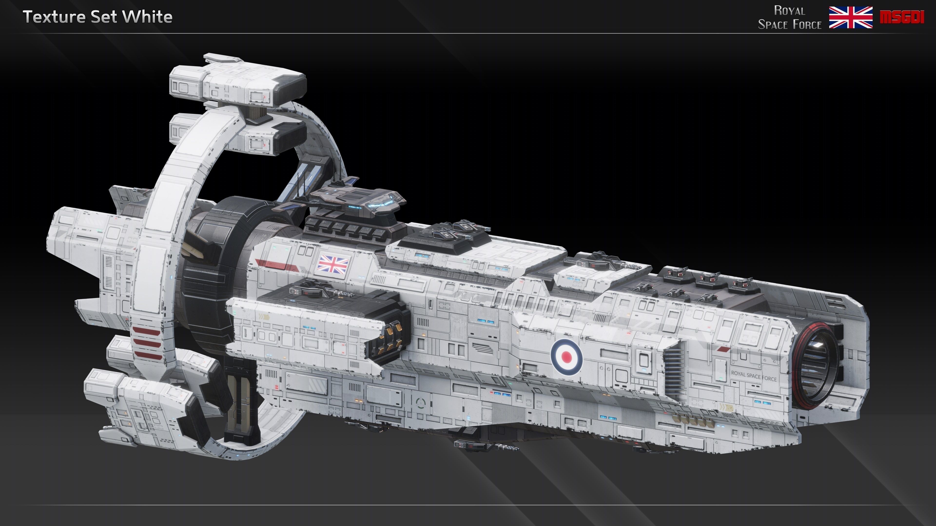 RSF Spaceship Trafalgar Class Cruiser Low-poly 3D model_13