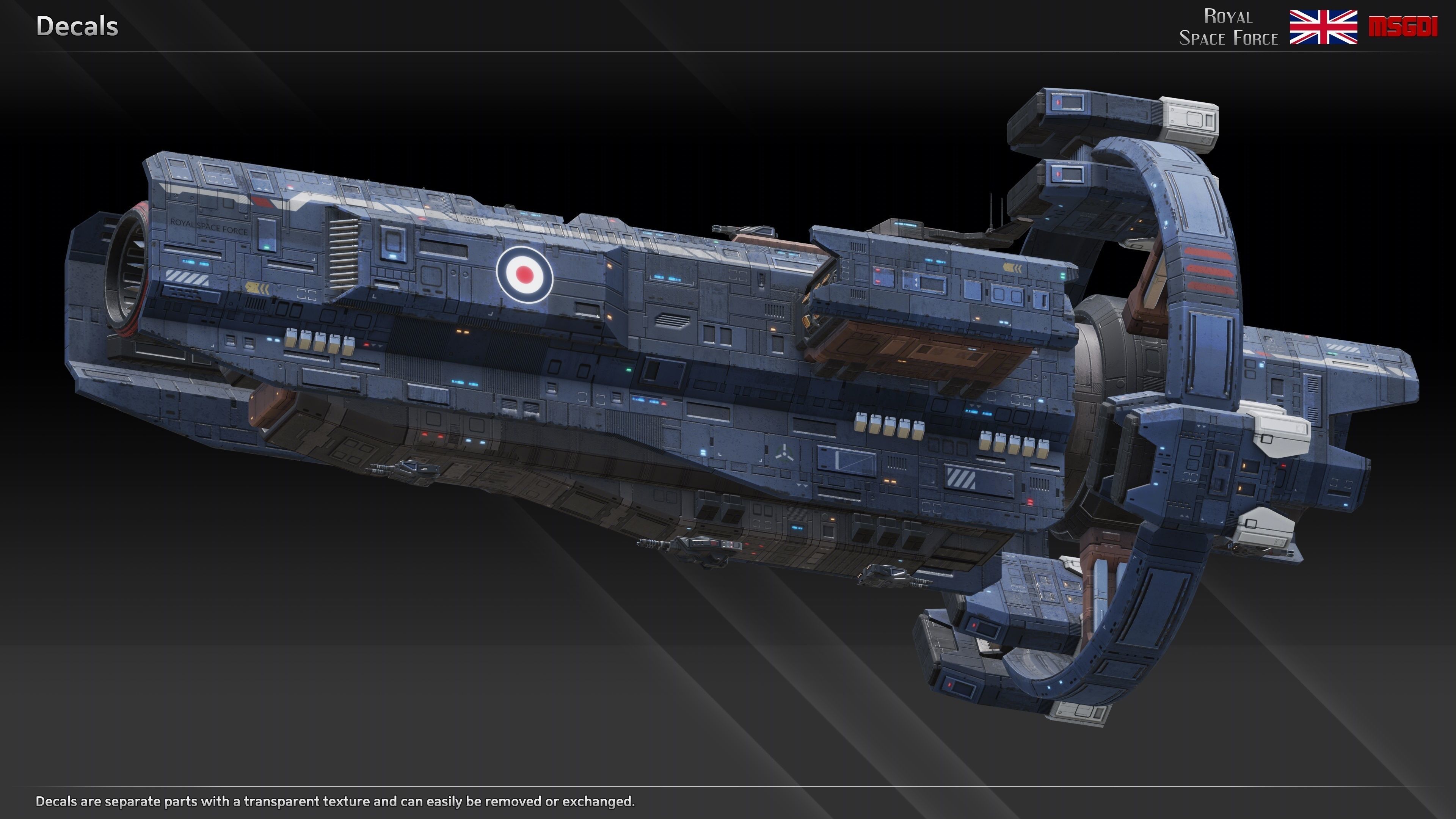 RSF Spaceship Trafalgar Class Cruiser Low-poly 3D model_7