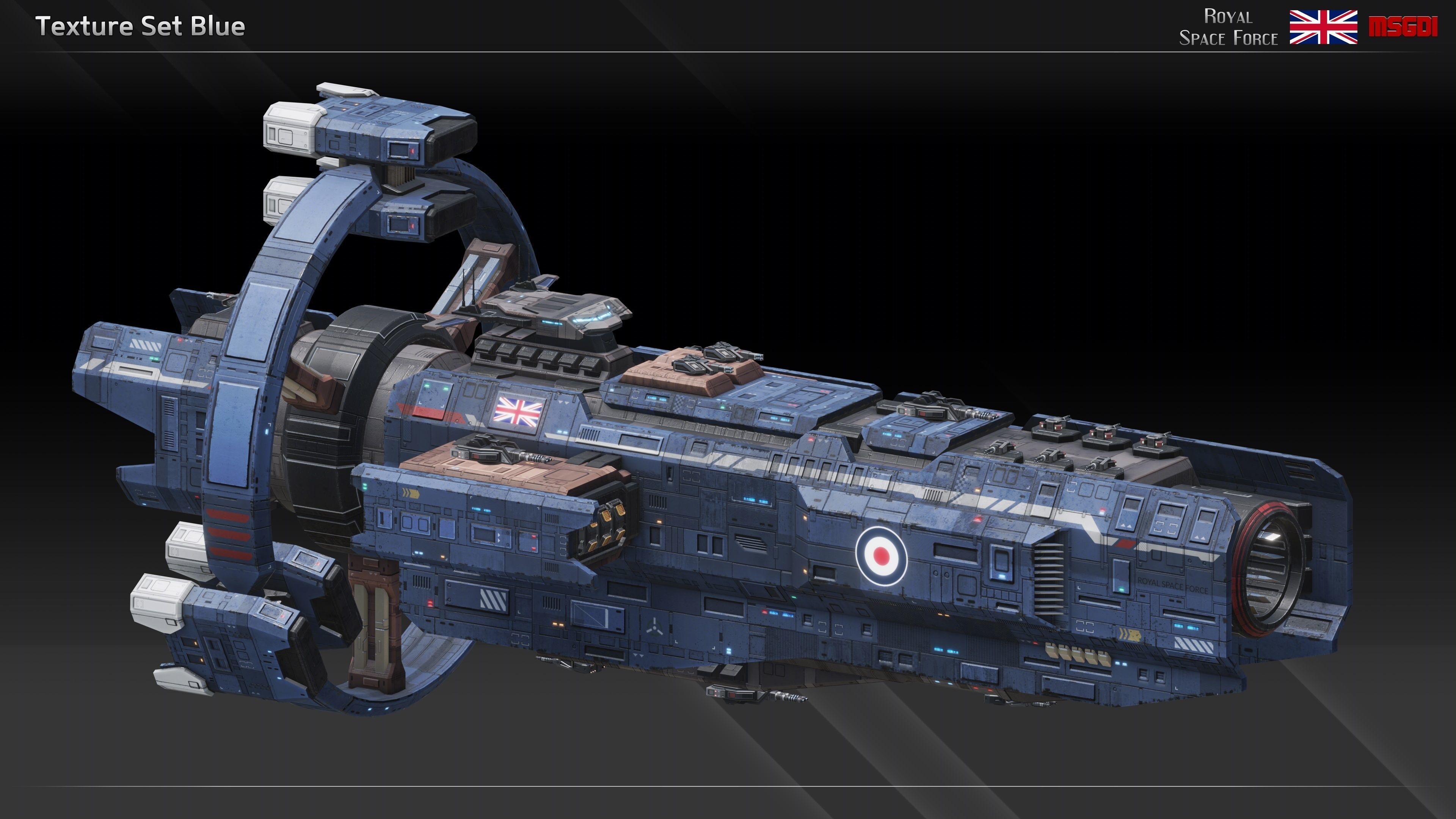 RSF Spaceship Trafalgar Class Cruiser Low-poly 3D model_9