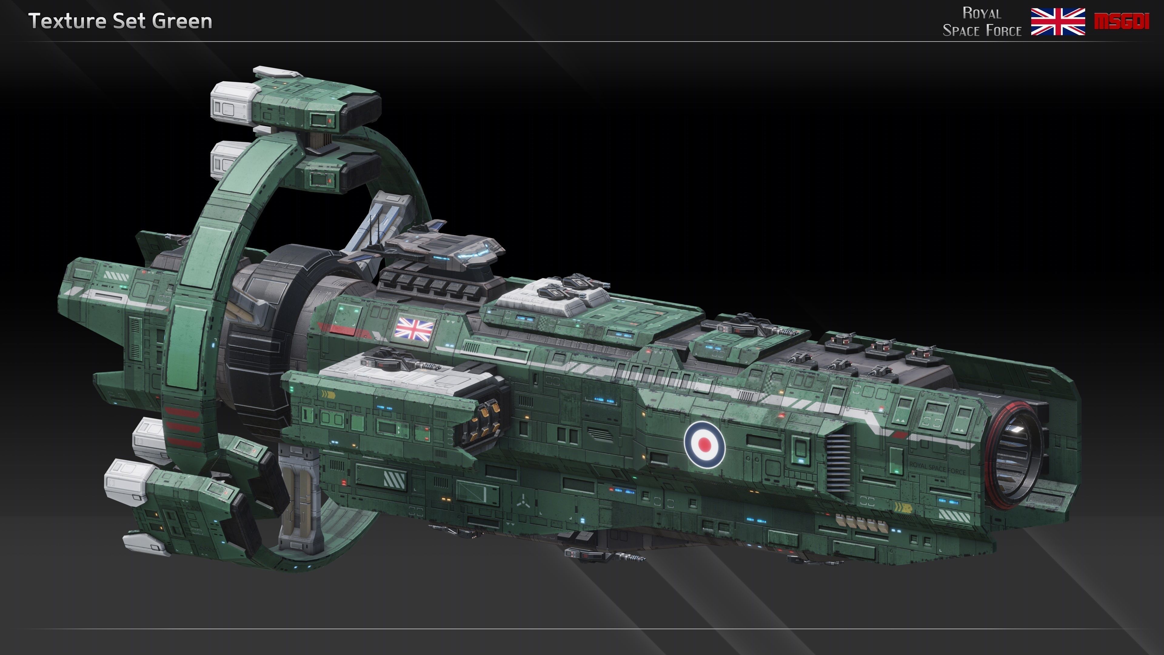 RSF Spaceship Trafalgar Class Cruiser Low-poly 3D model_10