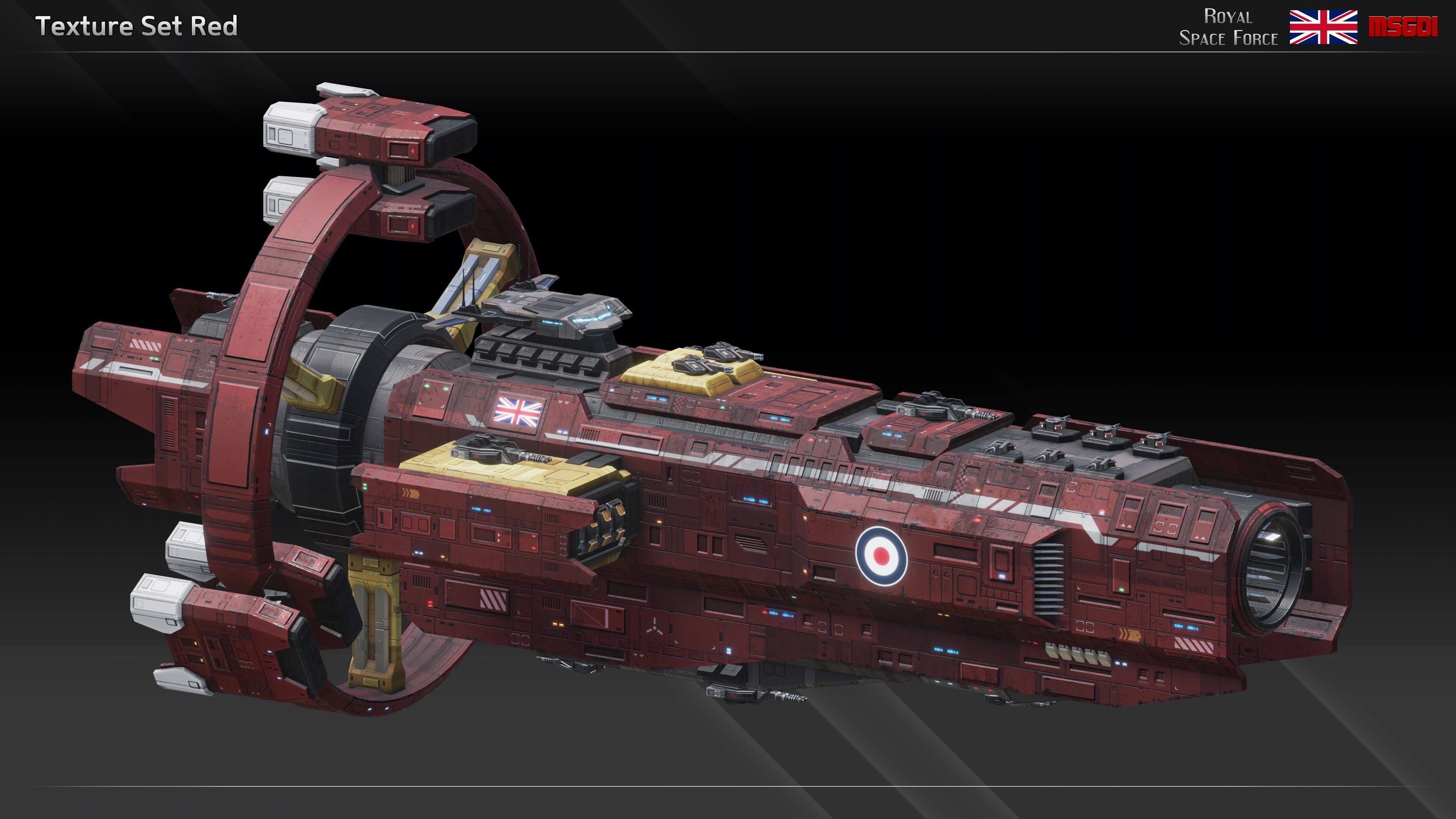 RSF Spaceship Trafalgar Class Cruiser Low-poly 3D model_12