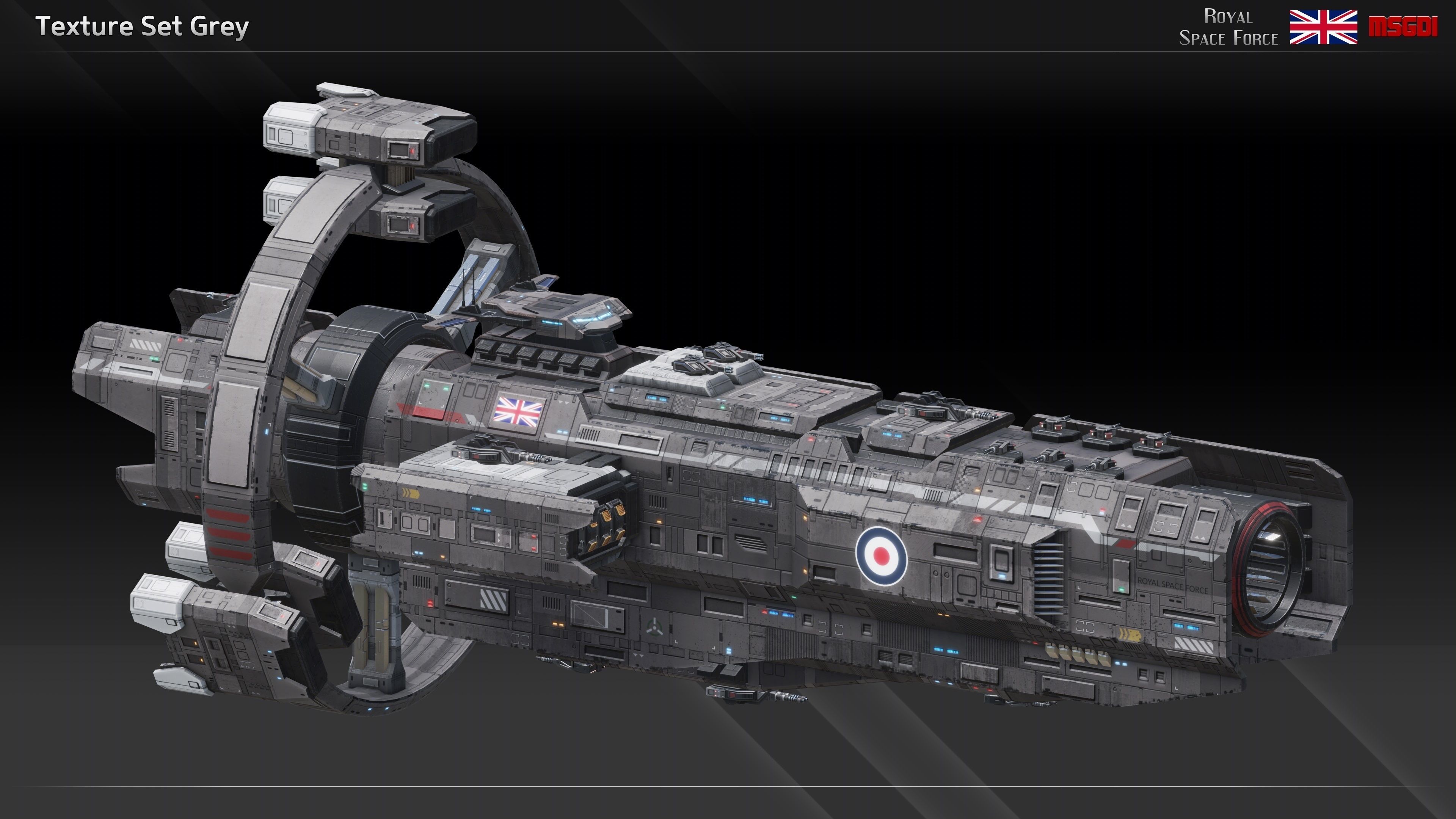 RSF Spaceship Trafalgar Class Cruiser Low-poly 3D model_11