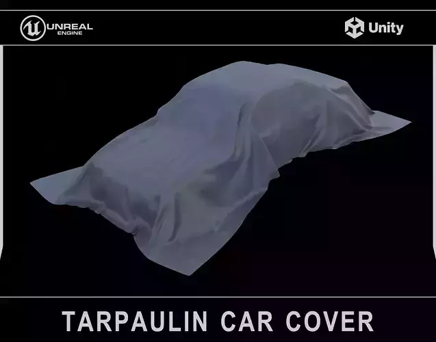 Tarpaulin Car Cover Low-poly 3D model