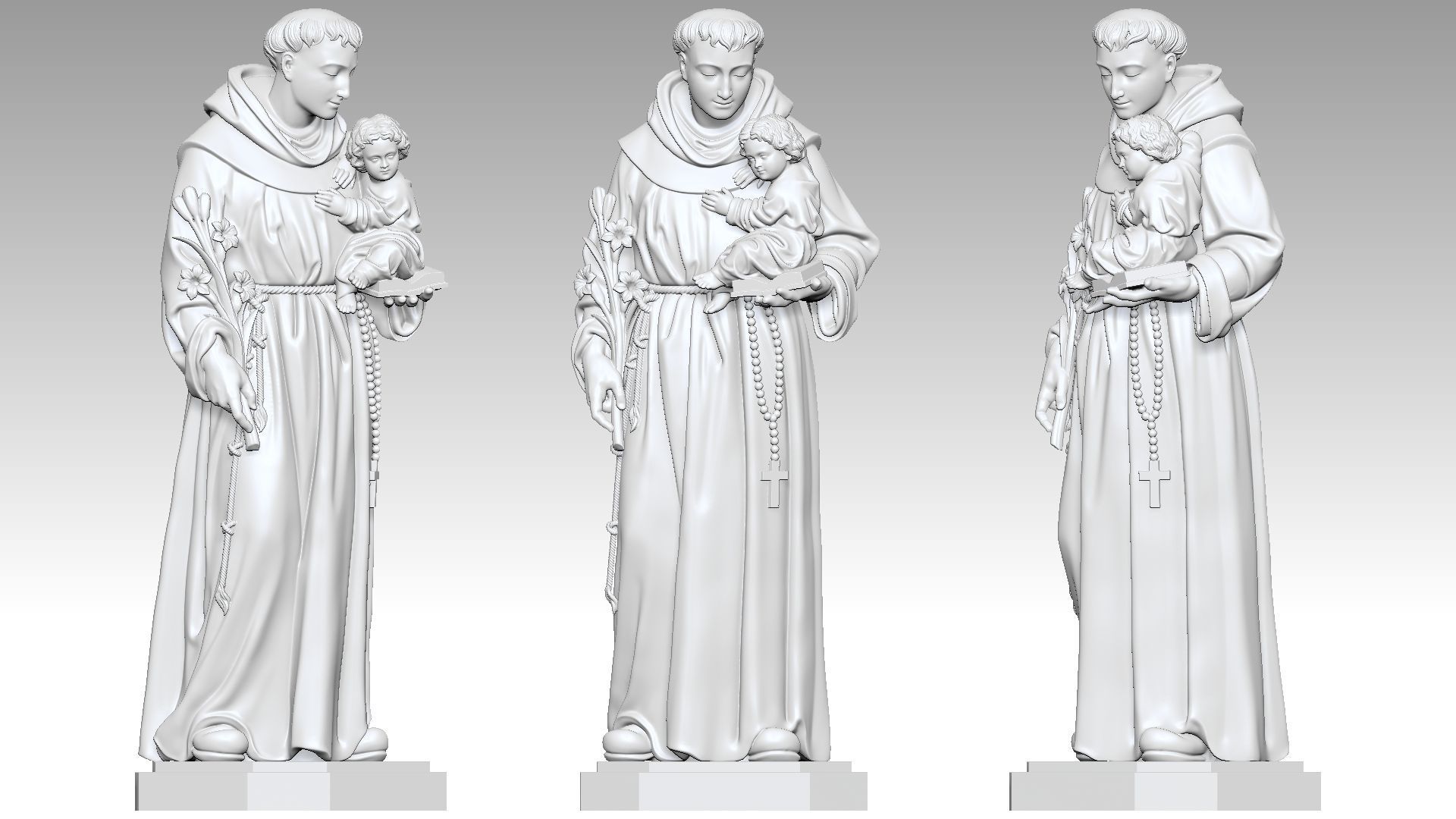 Saint Anthony of Padua 3D print model_13