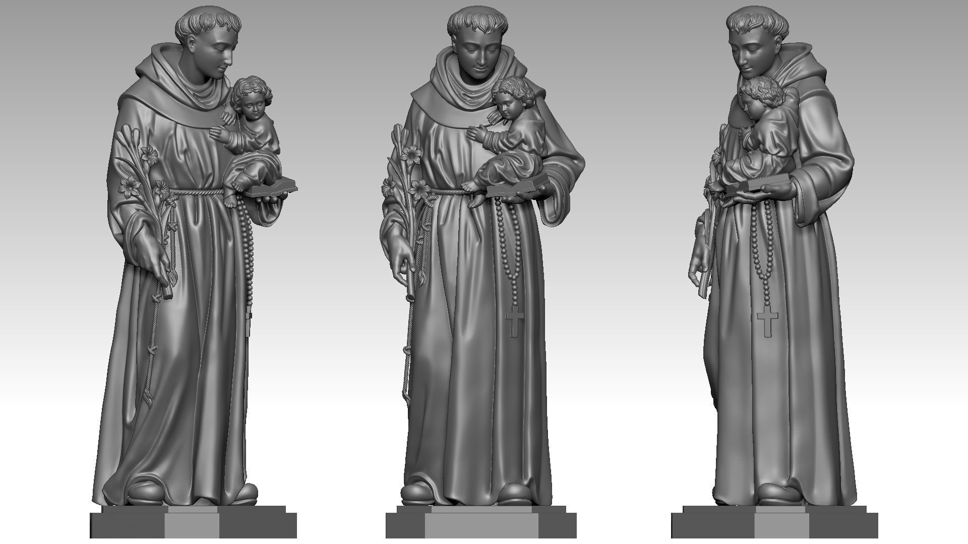 Saint Anthony of Padua 3D print model_4