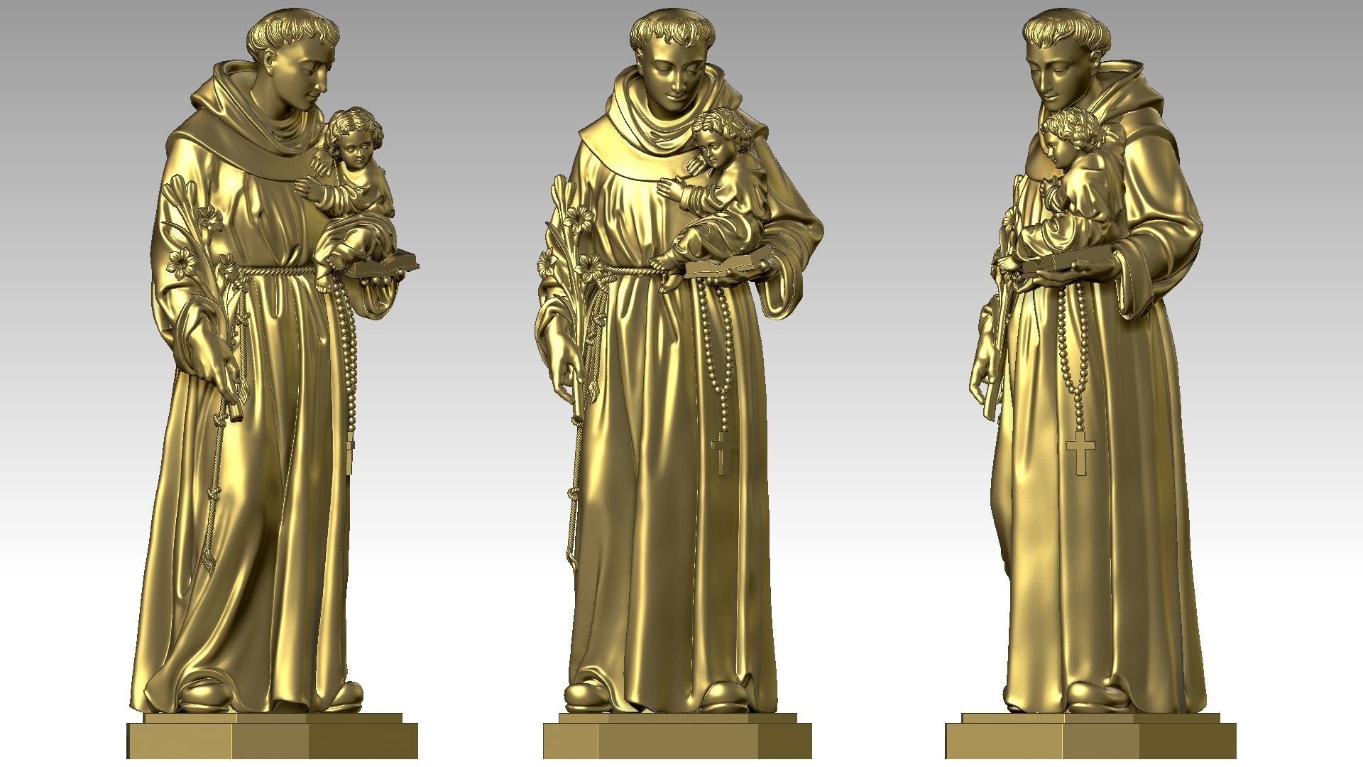 Saint Anthony of Padua 3D print model_10