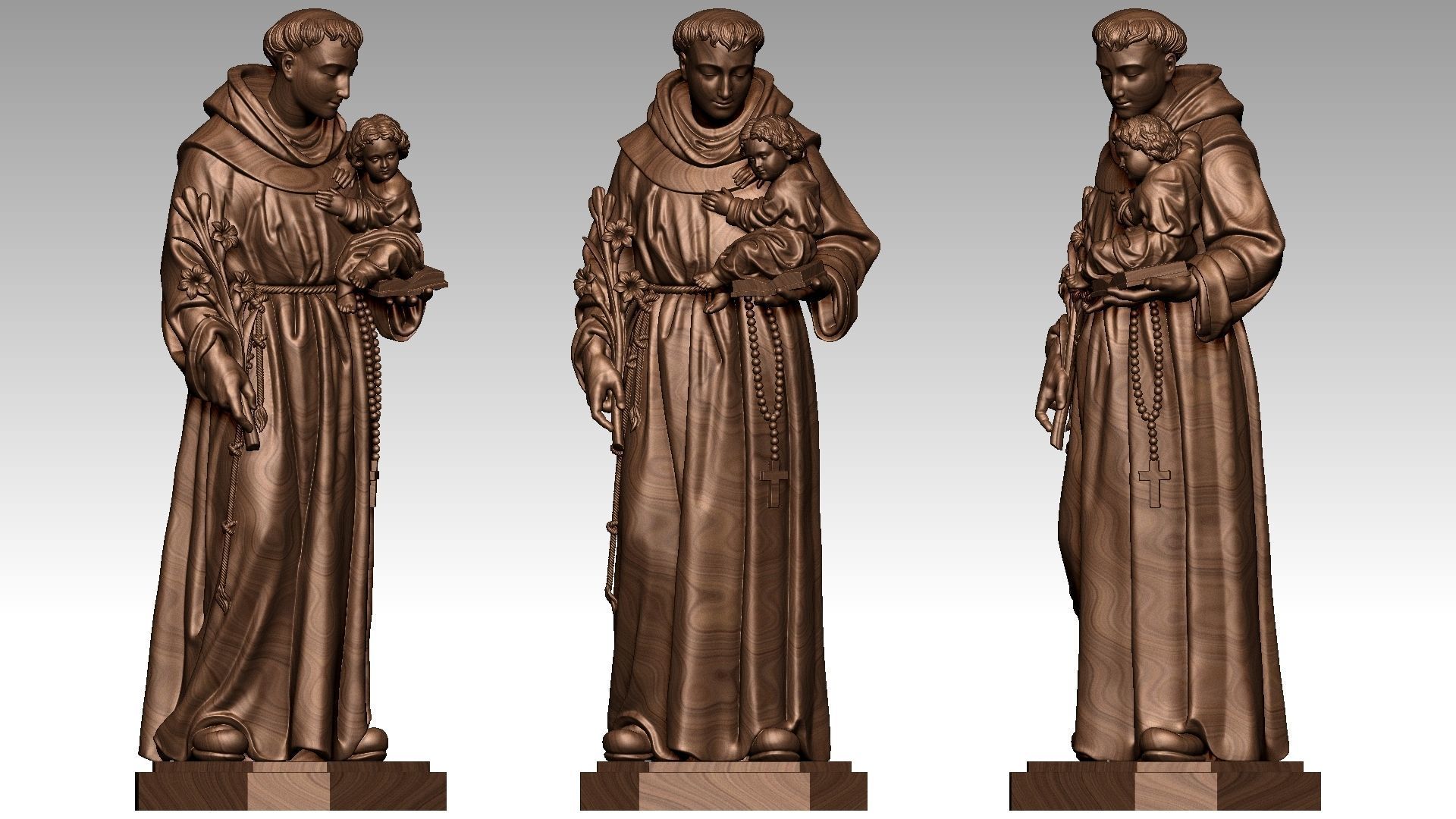 Saint Anthony of Padua 3D print model_14
