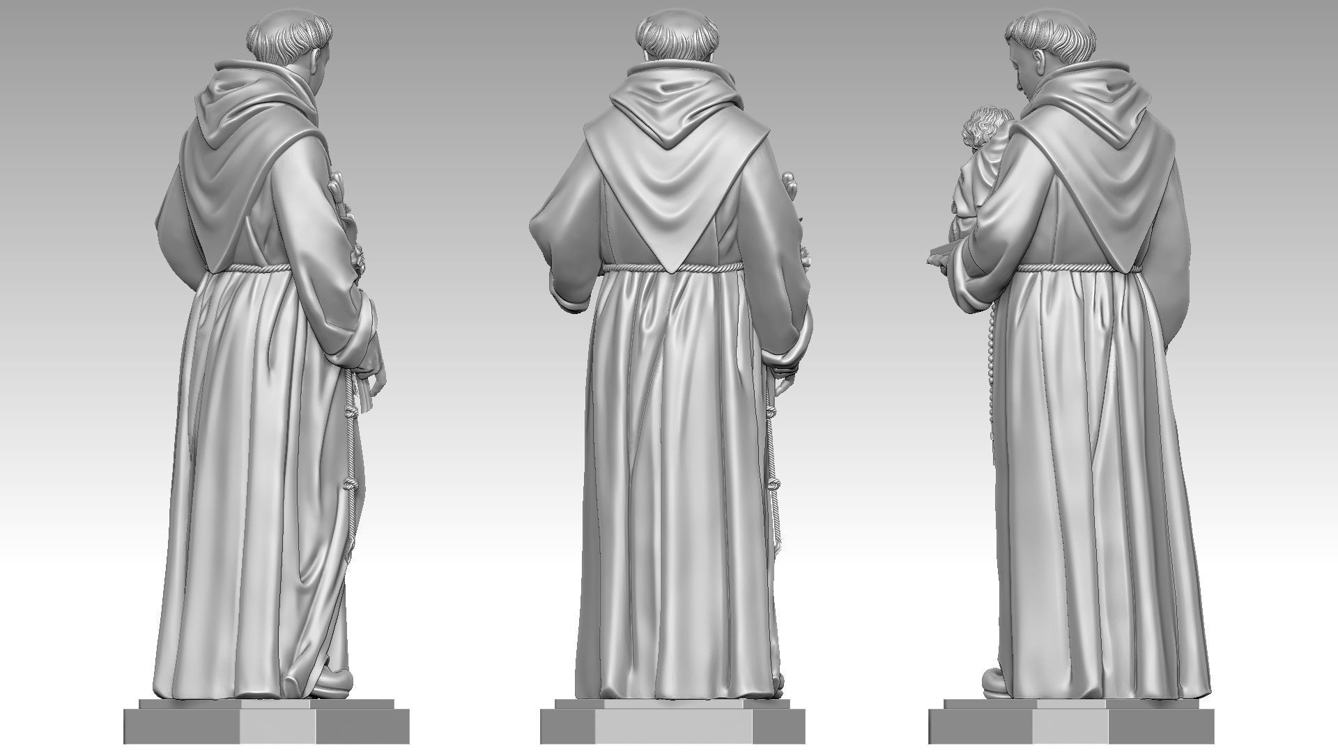 Saint Anthony of Padua 3D print model_6
