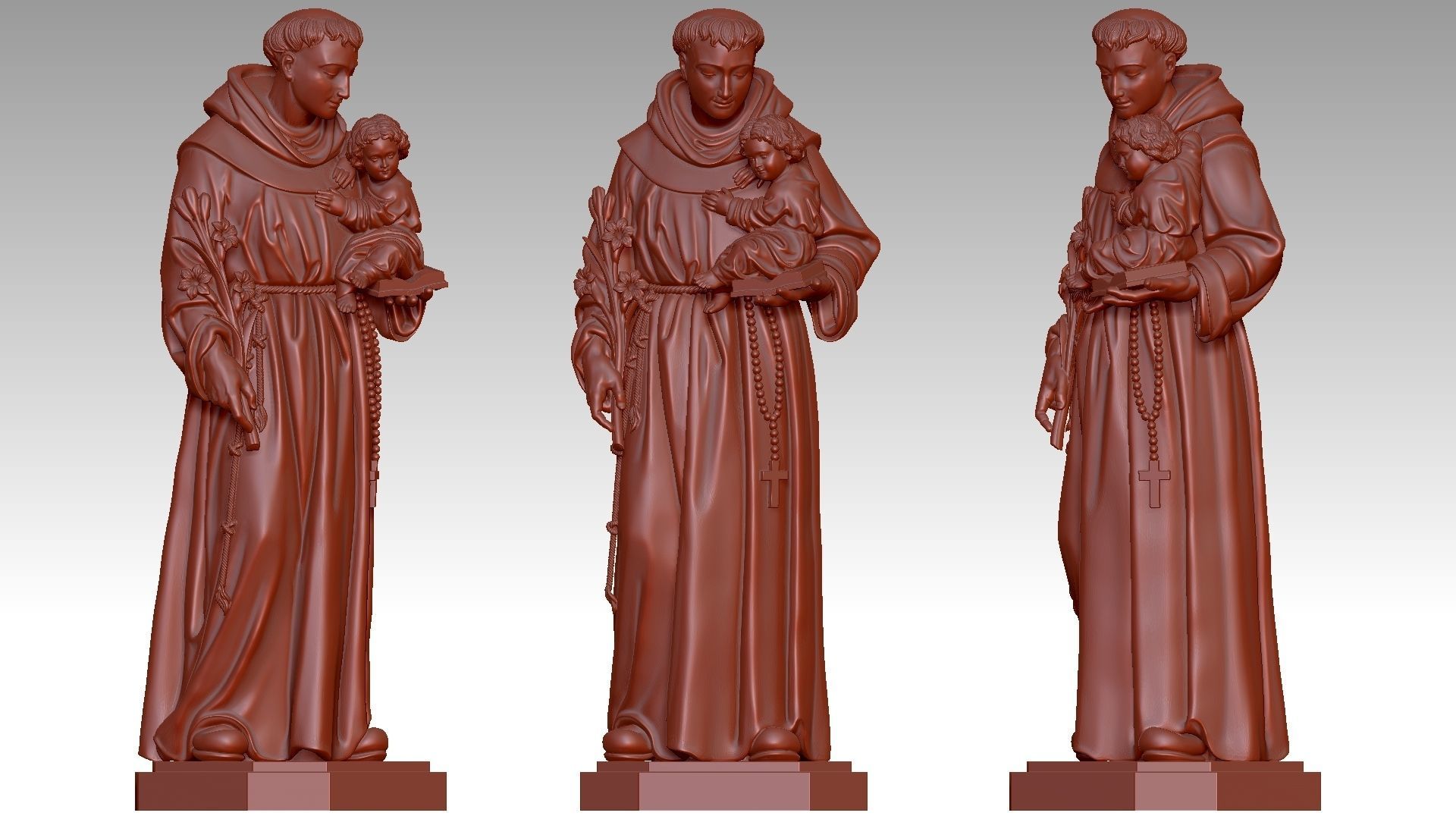 Saint Anthony of Padua 3D print model_8