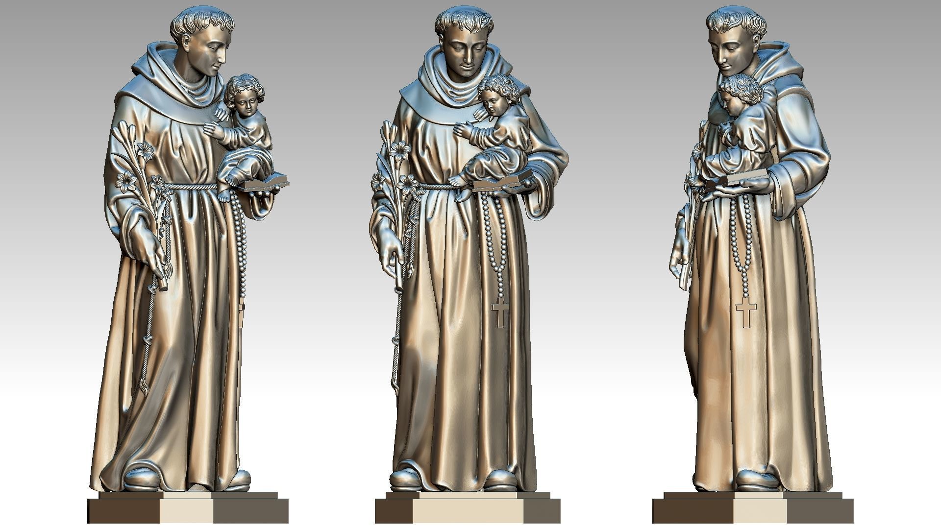 Saint Anthony of Padua 3D print model_7