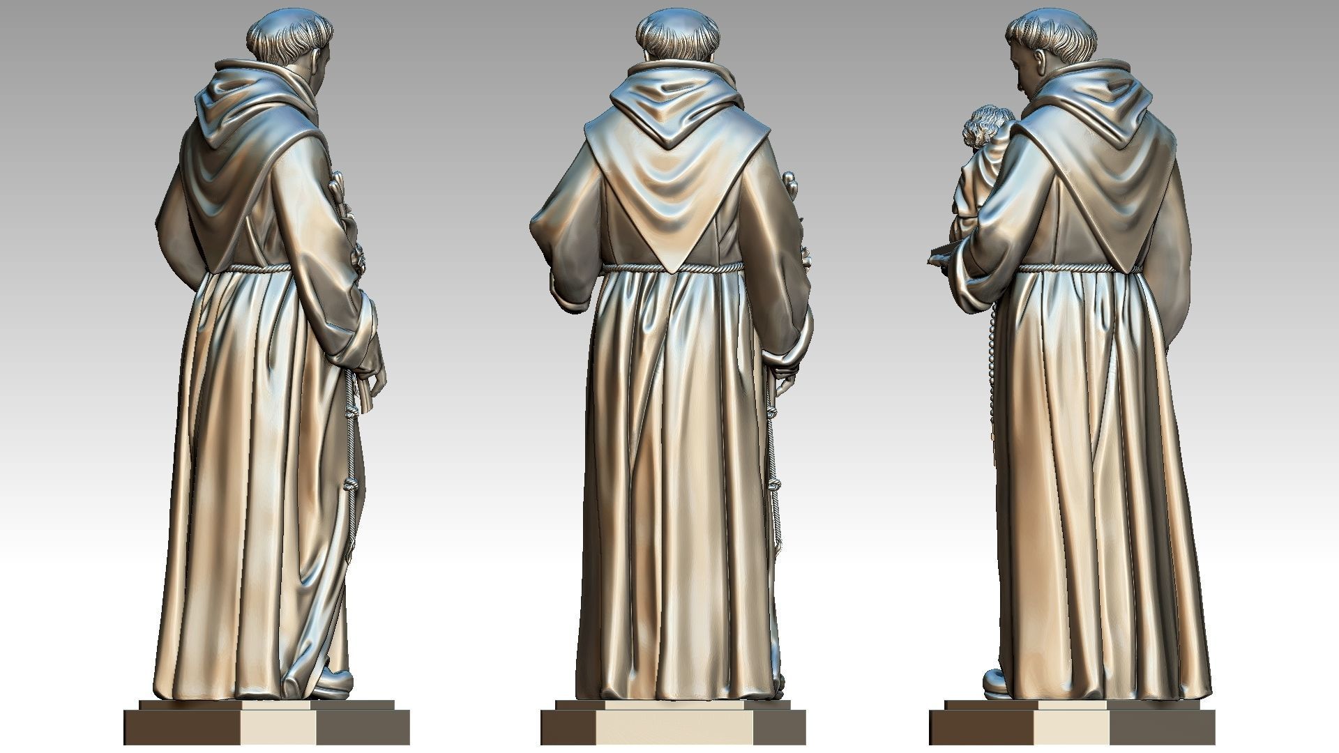 Saint Anthony of Padua 3D print model_5