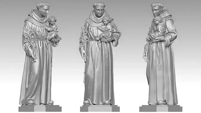 Saint Anthony of Padua 3D print model