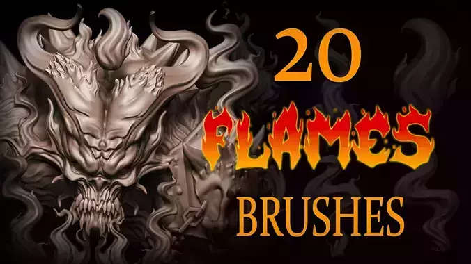 Zbrush and Blender 20 Flames Brushes