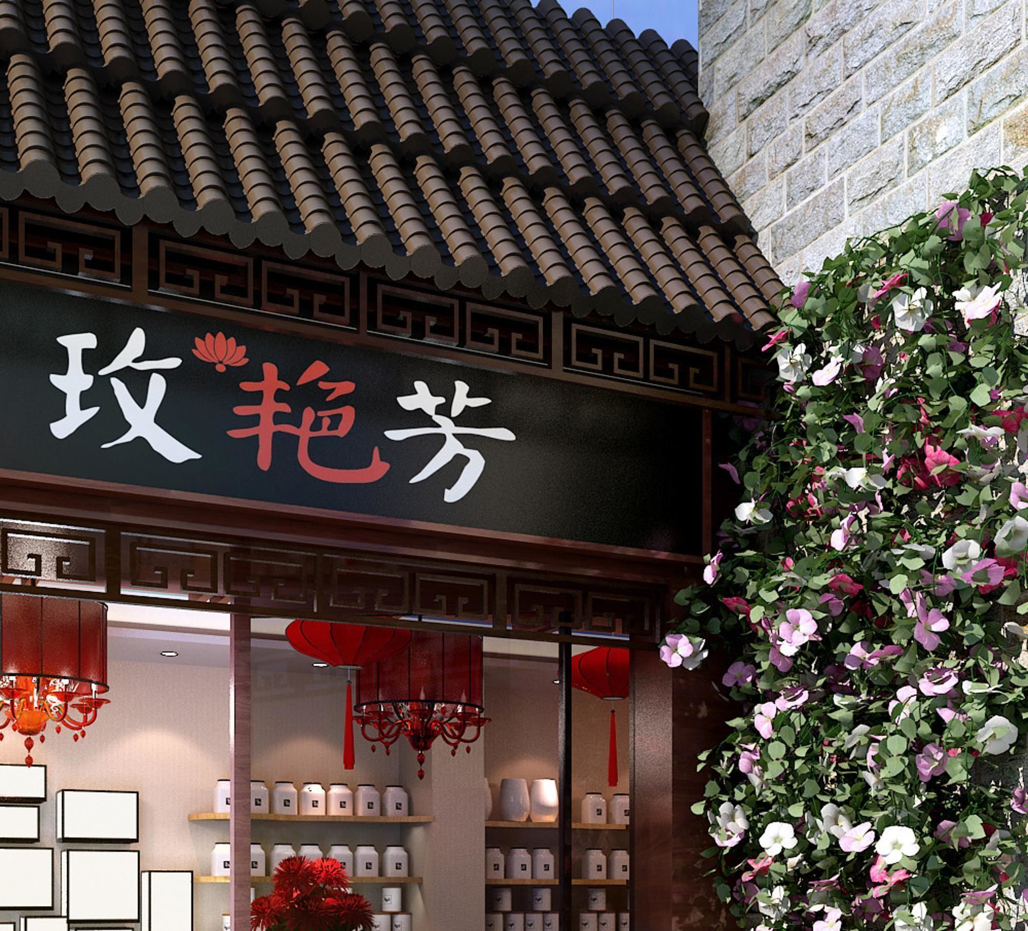 Boutique facade store 3D model_4