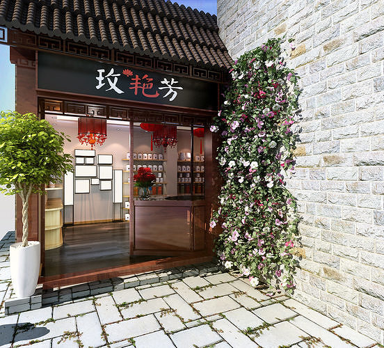 Boutique facade store 3D model