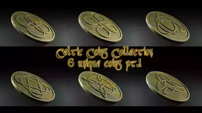 Celtic Coin Collection pt1 Low-poly 3D model