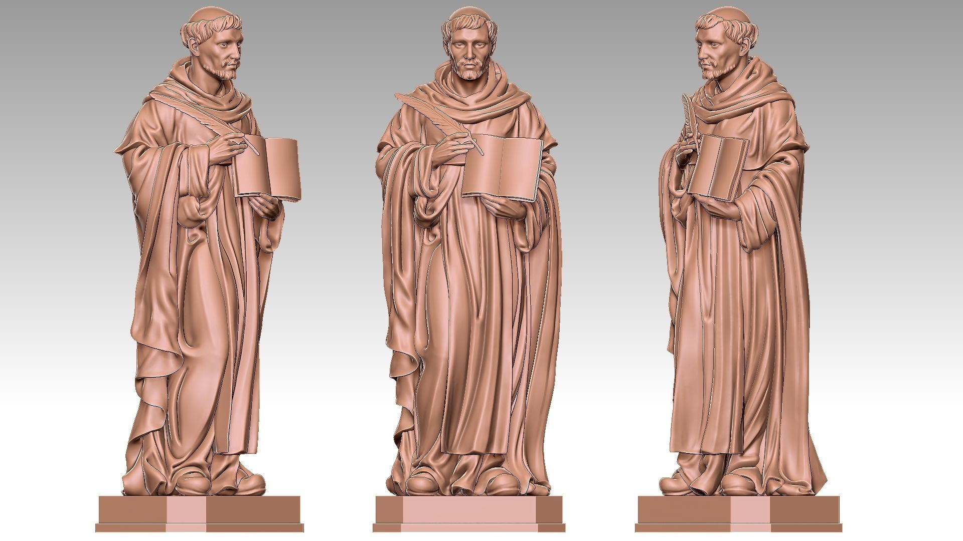 Saint Dominic 3D print model_9