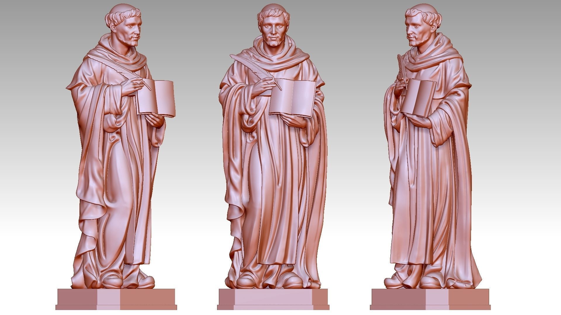 Saint Dominic 3D print model_10