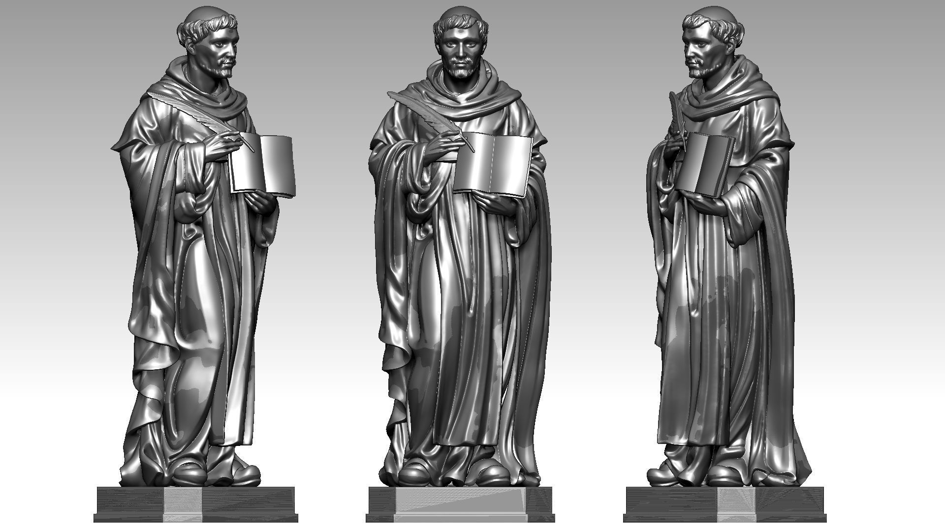 Saint Dominic 3D print model_3