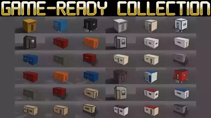 PBR Container and Shed House - 92 Models 3D Model Collection
