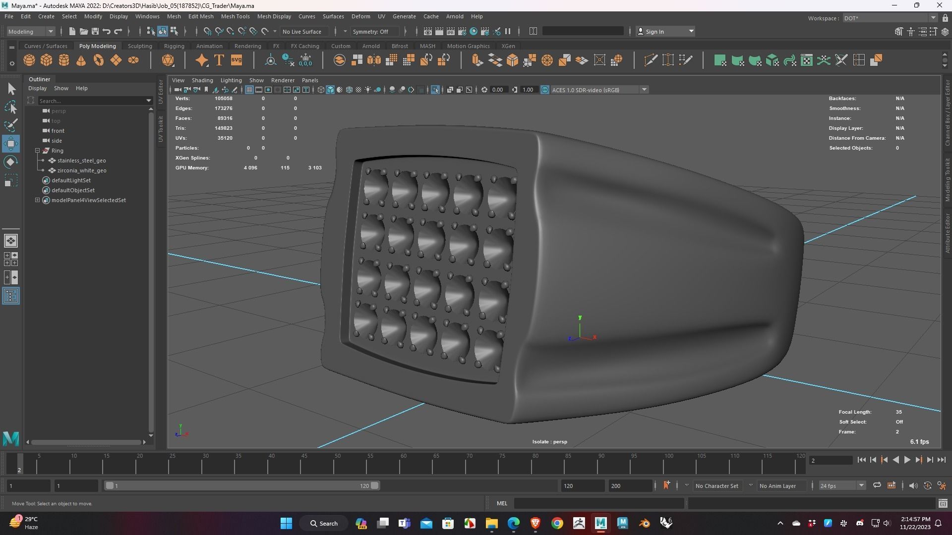 Stainless Ring Low Poly 3D Model for WebGL and 3d Printing Ready 3D print model_5