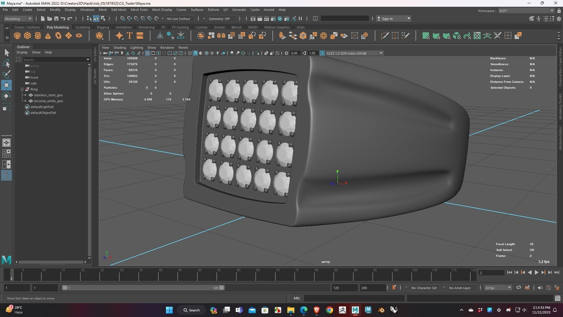 Stainless Ring Low Poly 3D Model for WebGL and 3d Printing Ready 3D print model_4