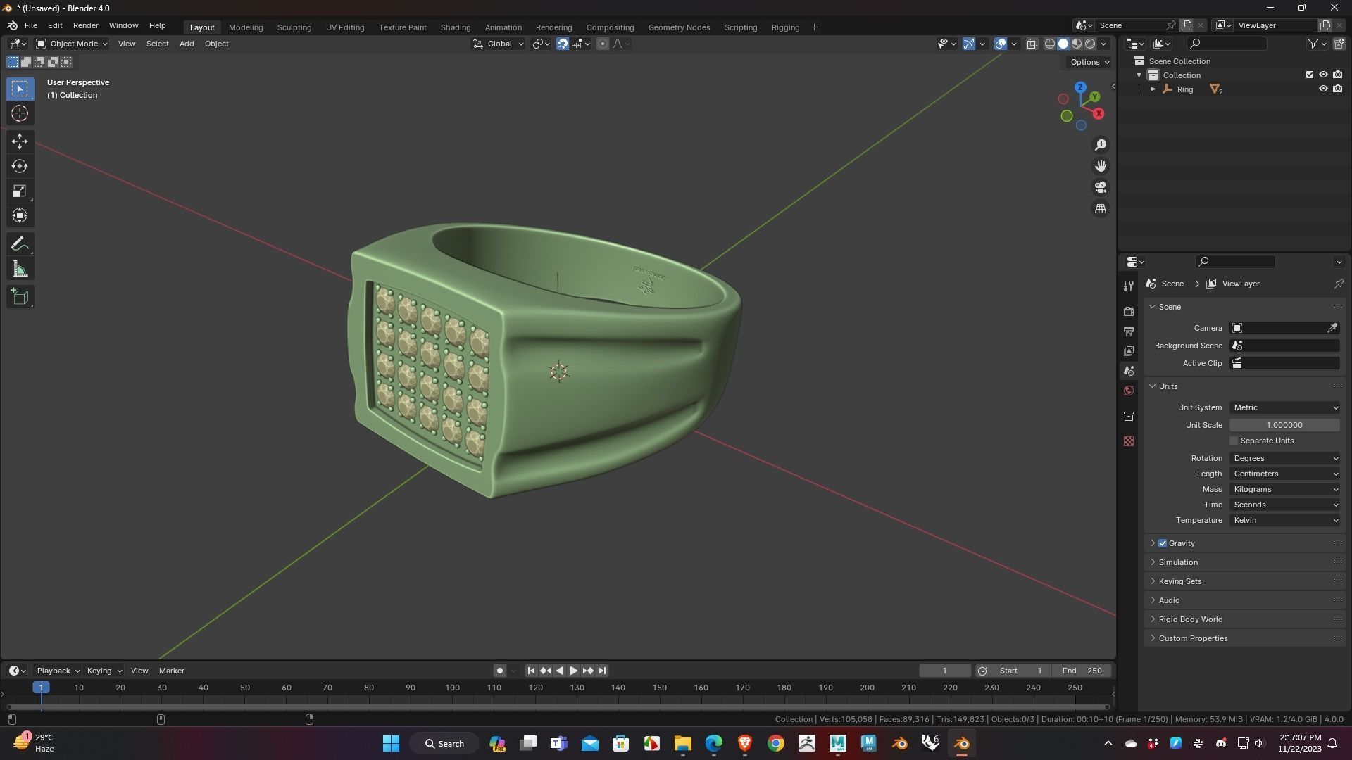 Stainless Ring Low Poly 3D Model for WebGL and 3d Printing Ready 3D print model_12