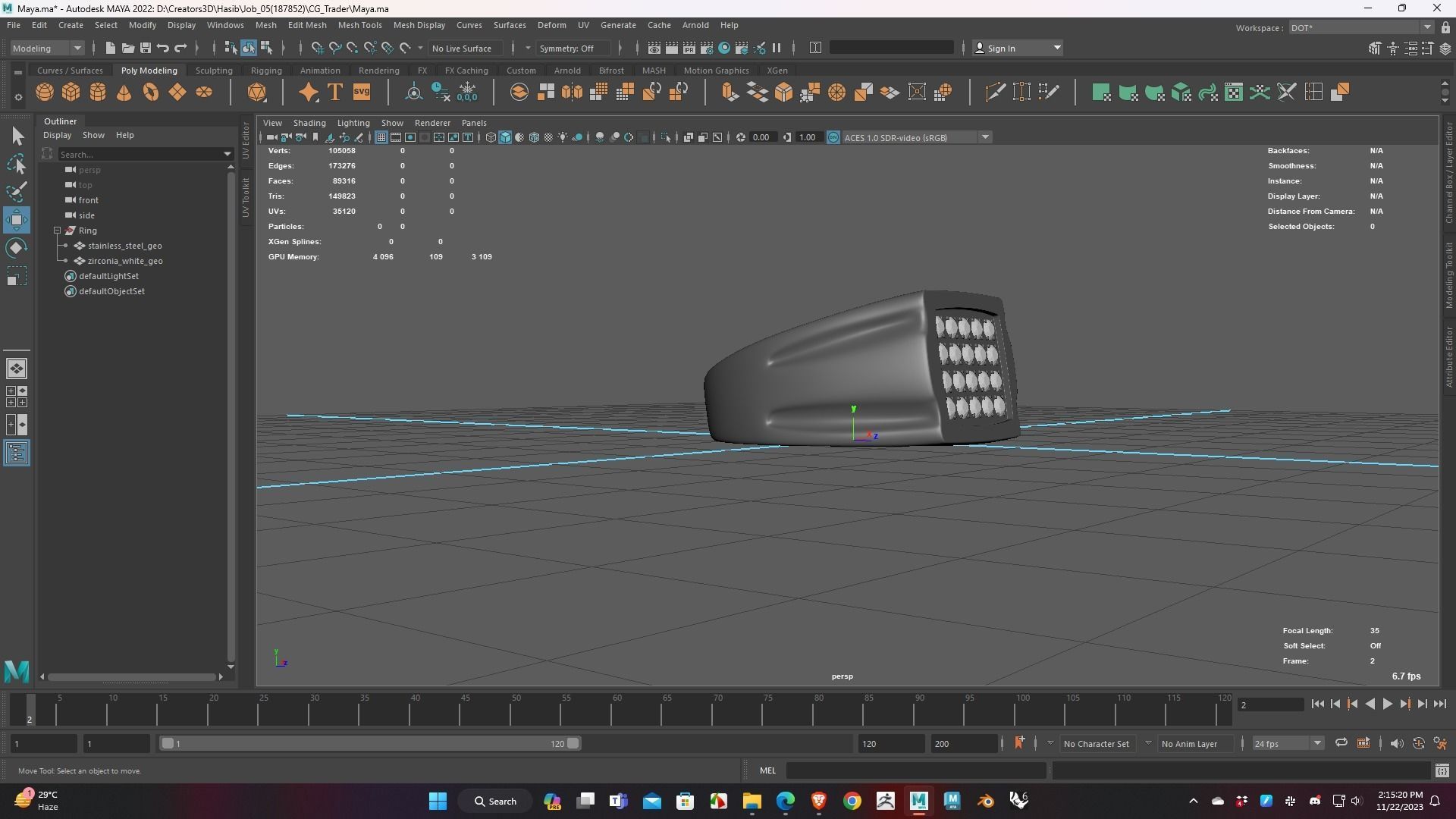 Stainless Ring Low Poly 3D Model for WebGL and 3d Printing Ready 3D print model_8