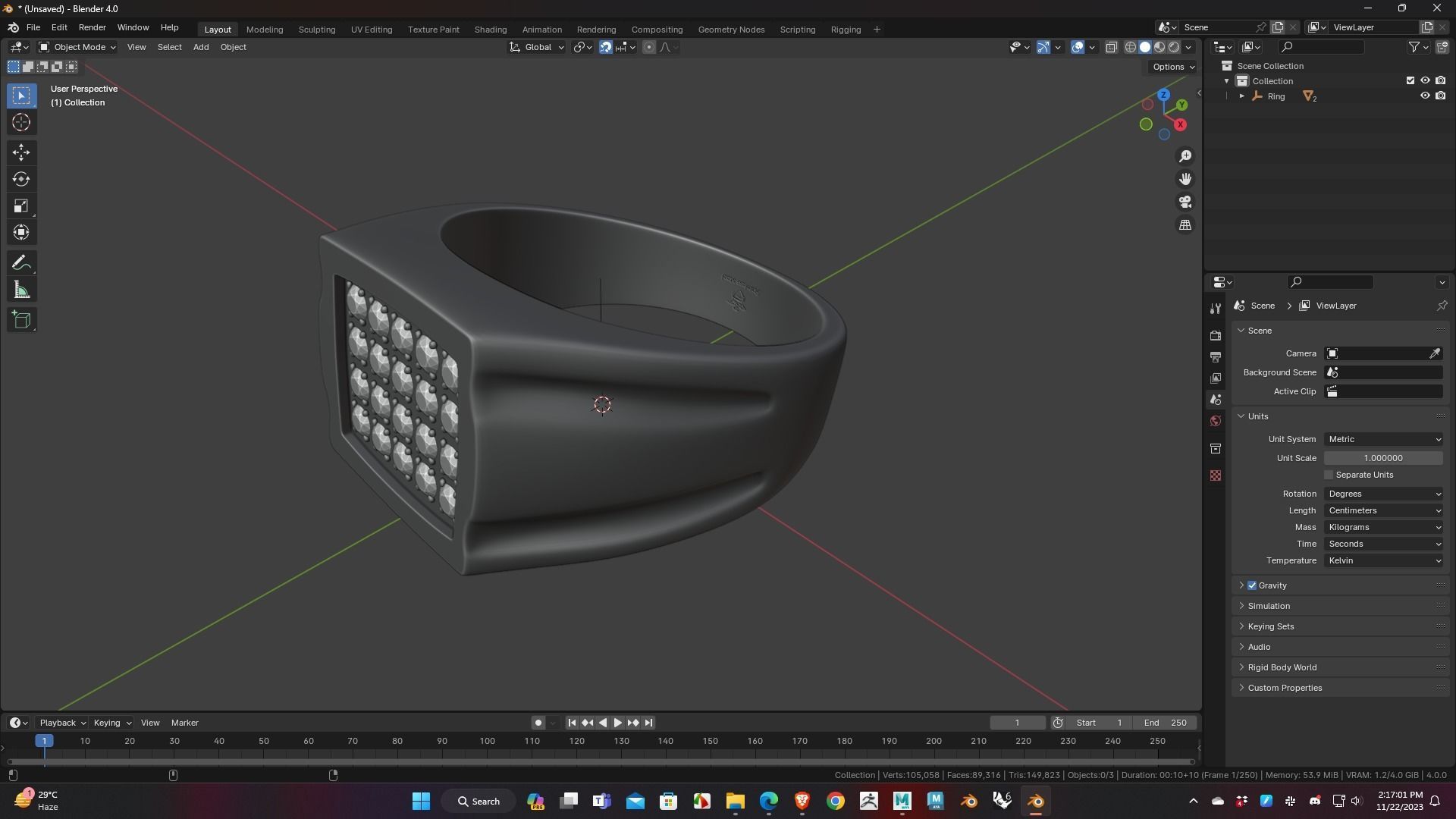 Stainless Ring Low Poly 3D Model for WebGL and 3d Printing Ready 3D print model_11
