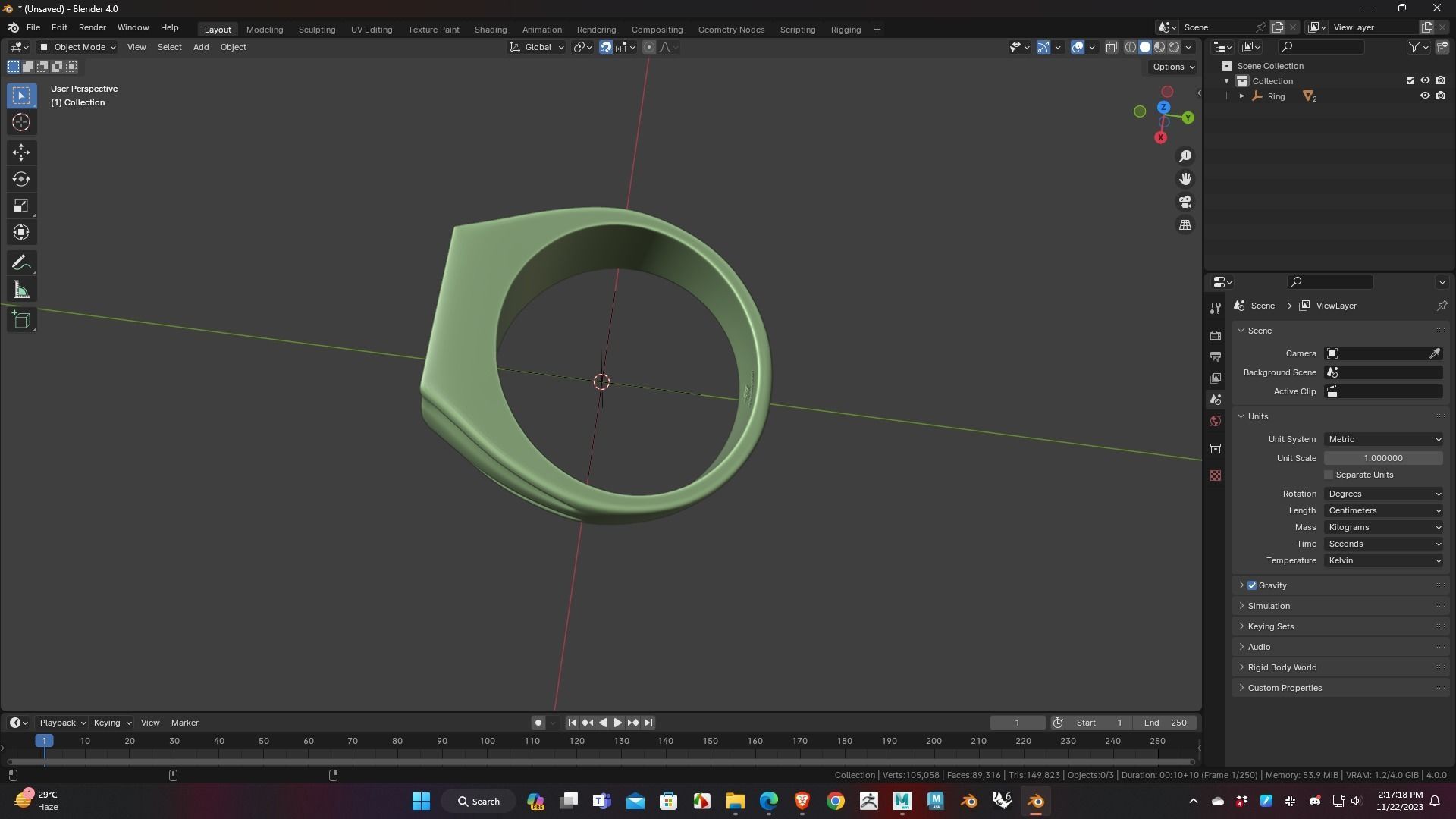 Stainless Ring Low Poly 3D Model for WebGL and 3d Printing Ready 3D print model_14