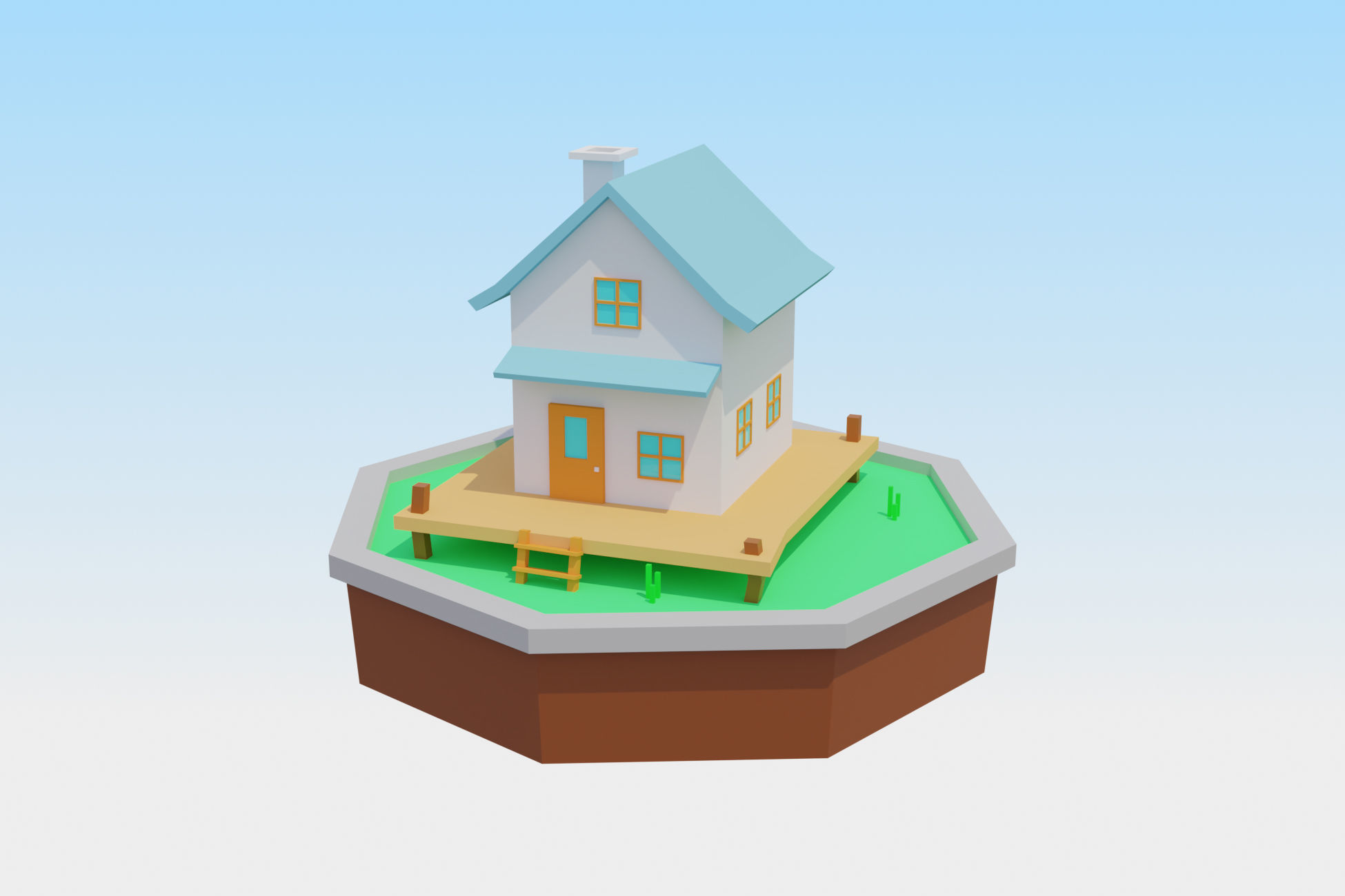 Low Poly Beach Scene 3D Model for download Low-poly 3D model_5