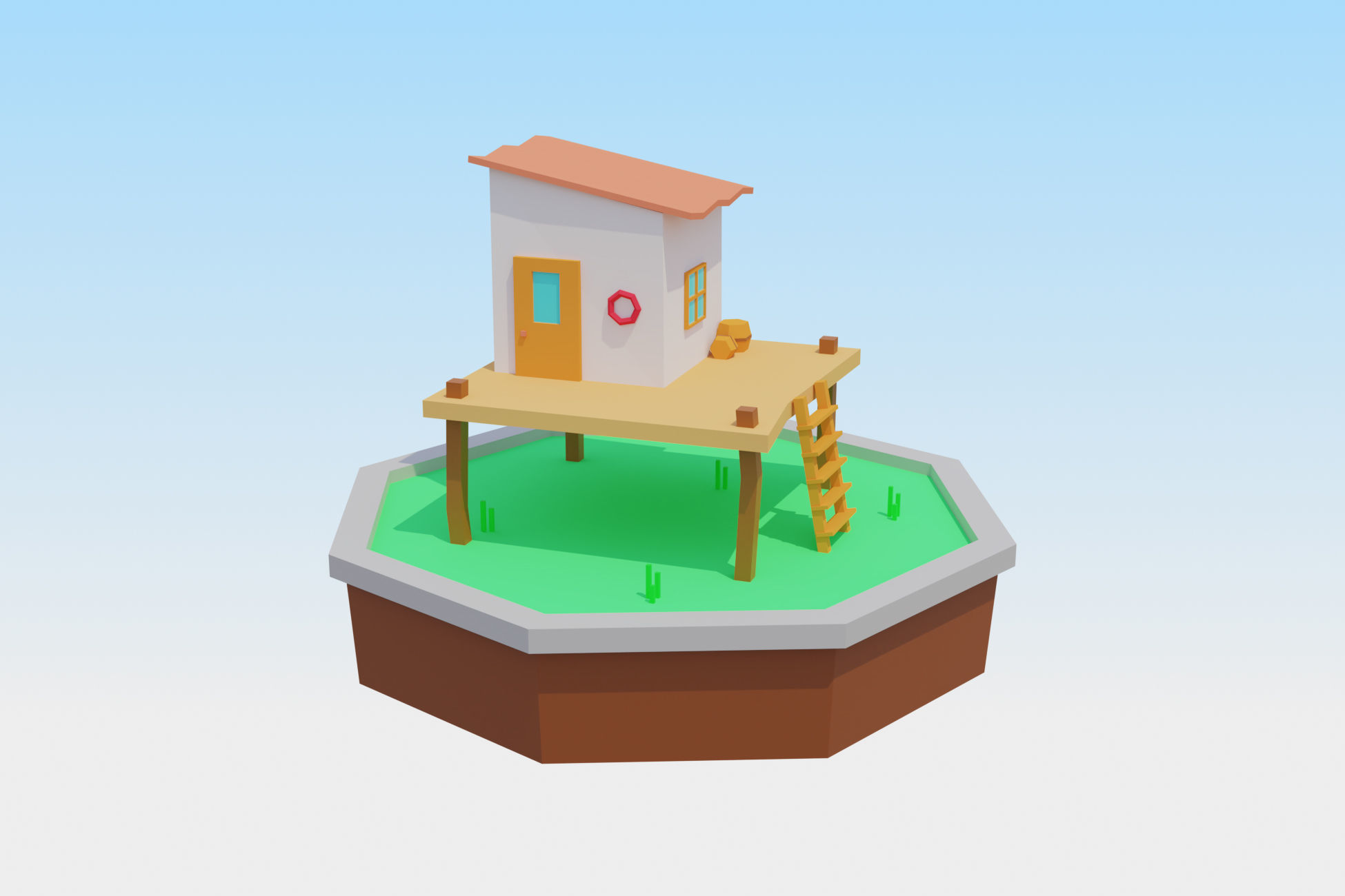 Low Poly Beach Scene 3D Model for download Low-poly 3D model_4