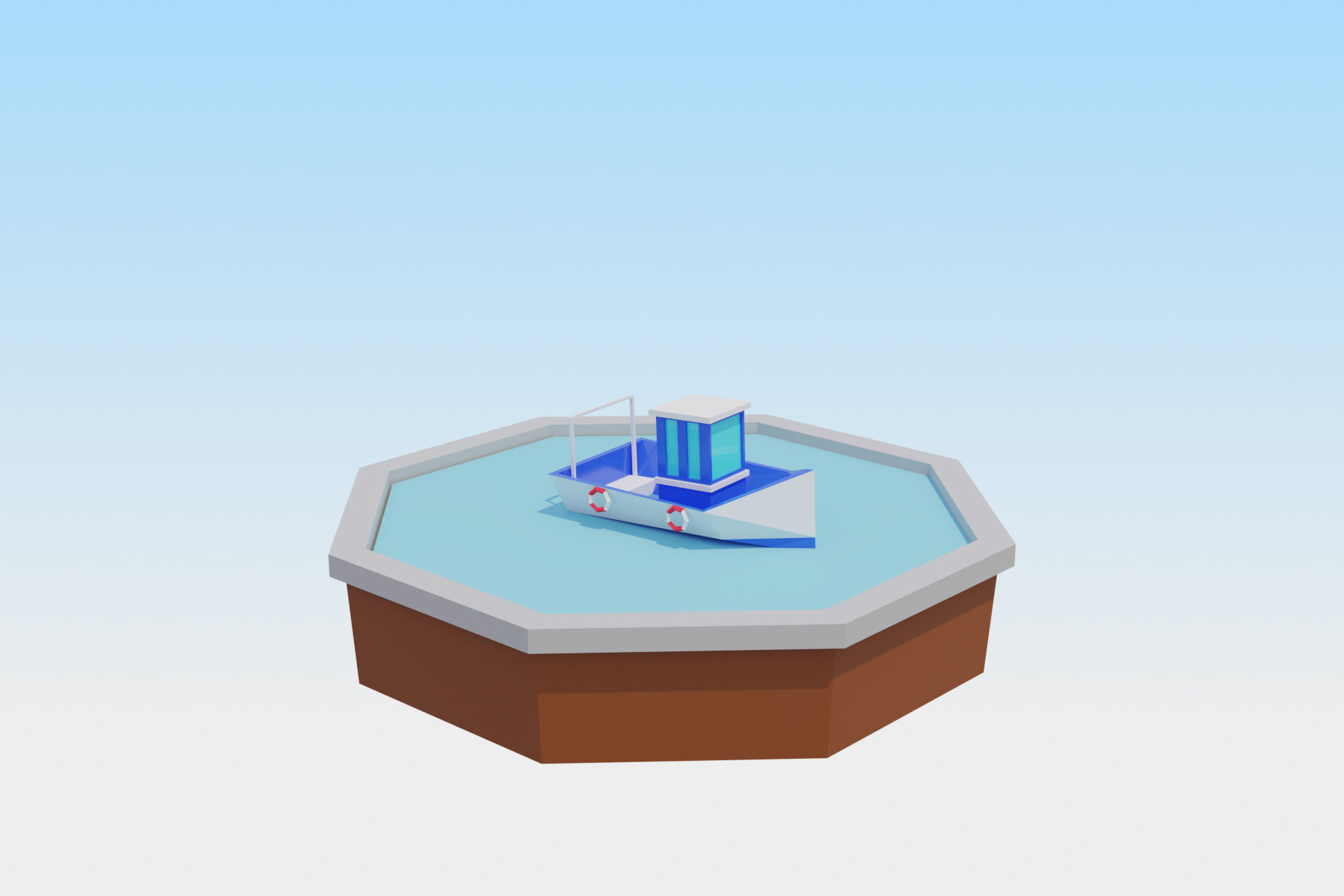 Low Poly Beach Scene 3D Model for download Low-poly 3D model_9