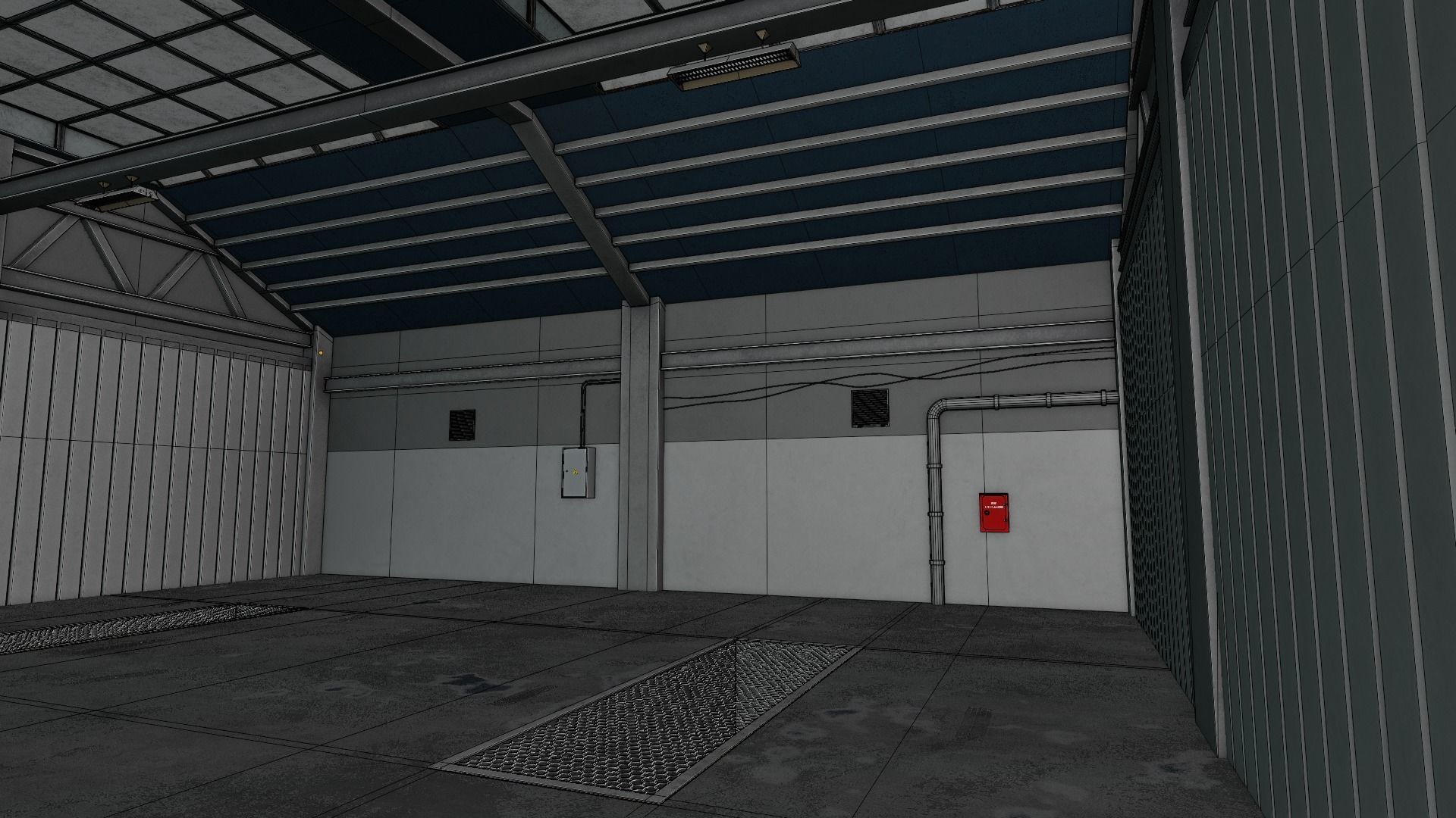 Car Garage Autoservice Building Low-poly 3D model_24
