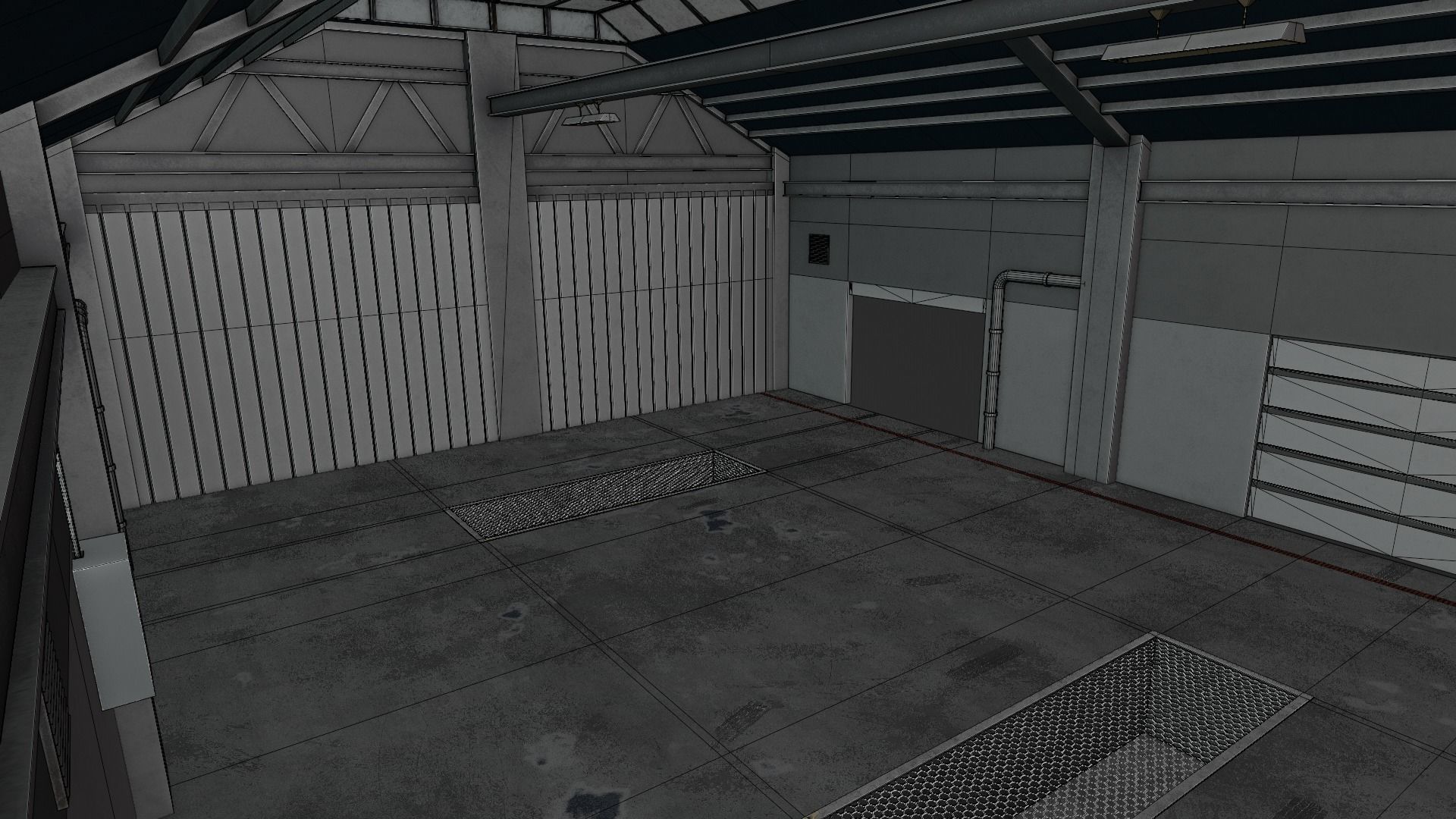 Car Garage Autoservice Building Low-poly 3D model_12