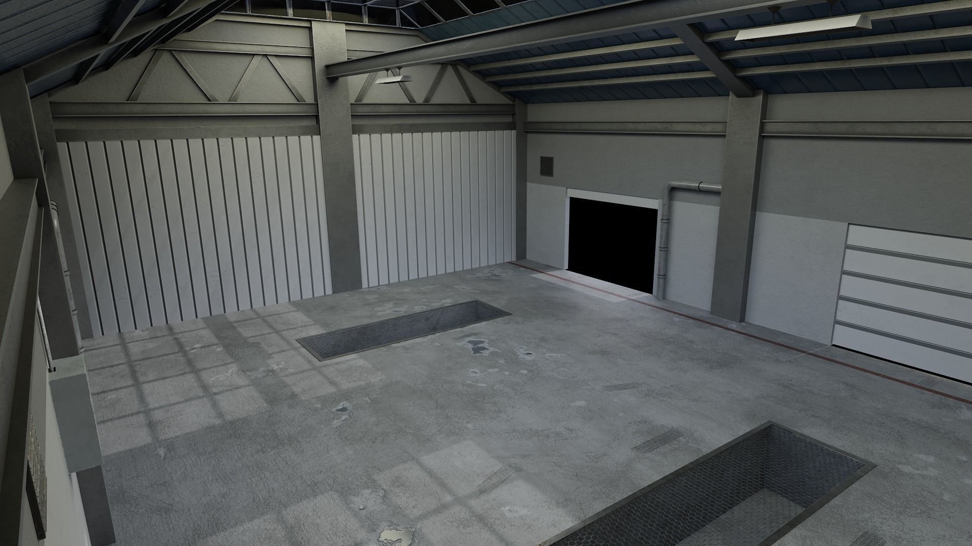 Car Garage Autoservice Building Low-poly 3D model_2