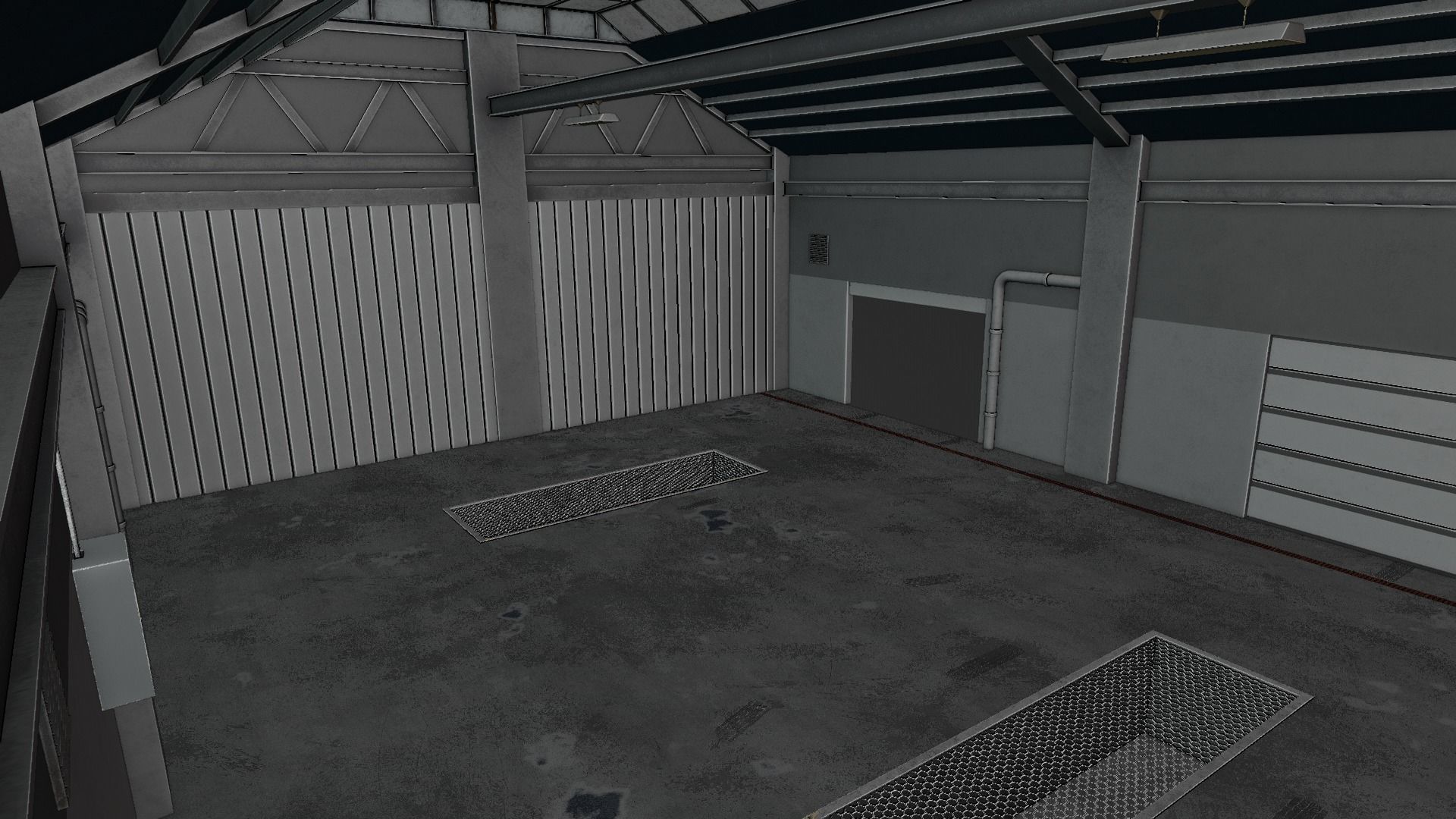 Car Garage Autoservice Building Low-poly 3D model_11