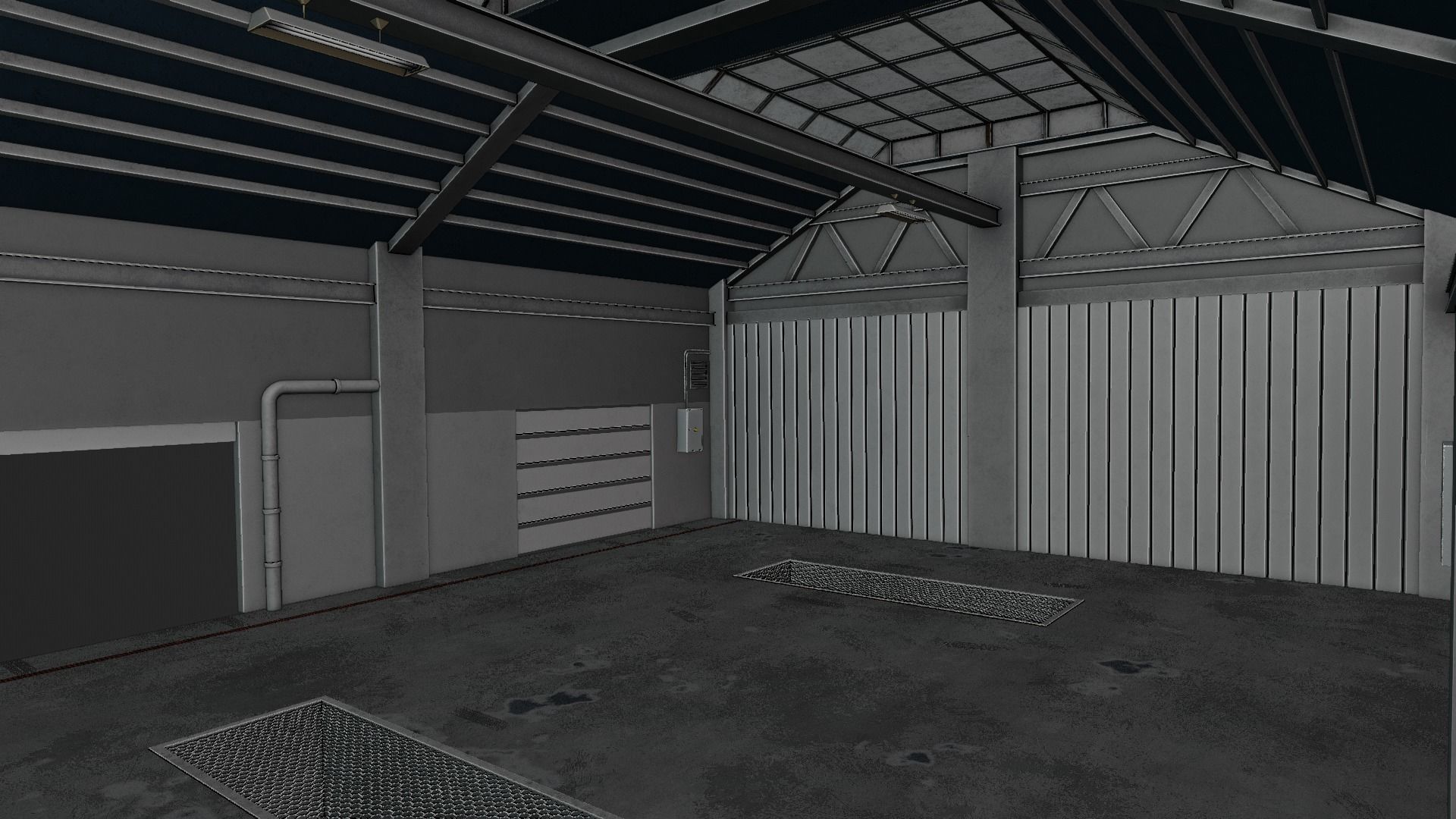 Car Garage Autoservice Building Low-poly 3D model_9