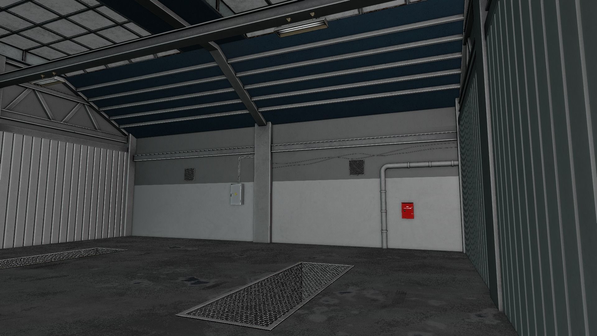 Car Garage Autoservice Building Low-poly 3D model_23
