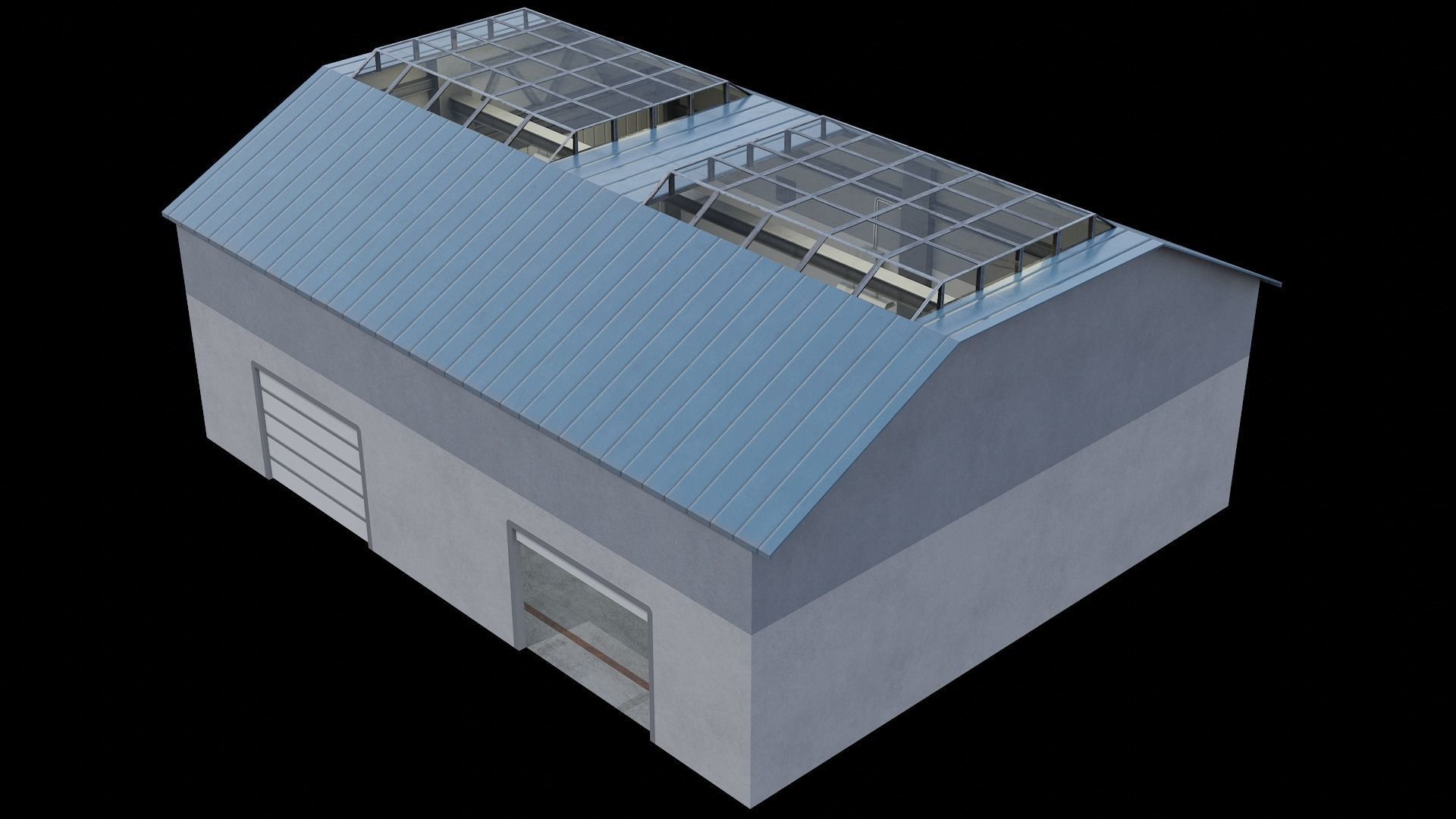 Car Garage Autoservice Building Low-poly 3D model_6