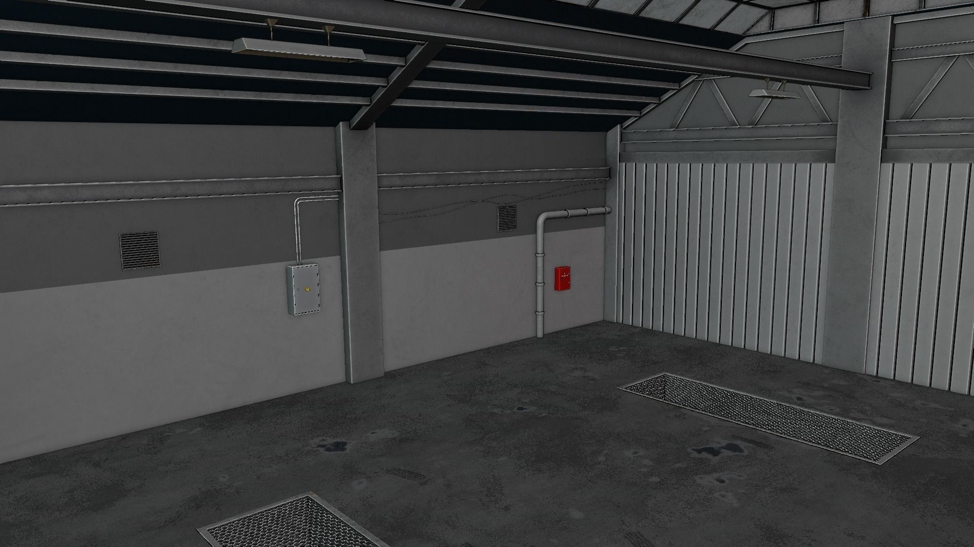 Car Garage Autoservice Building Low-poly 3D model_21