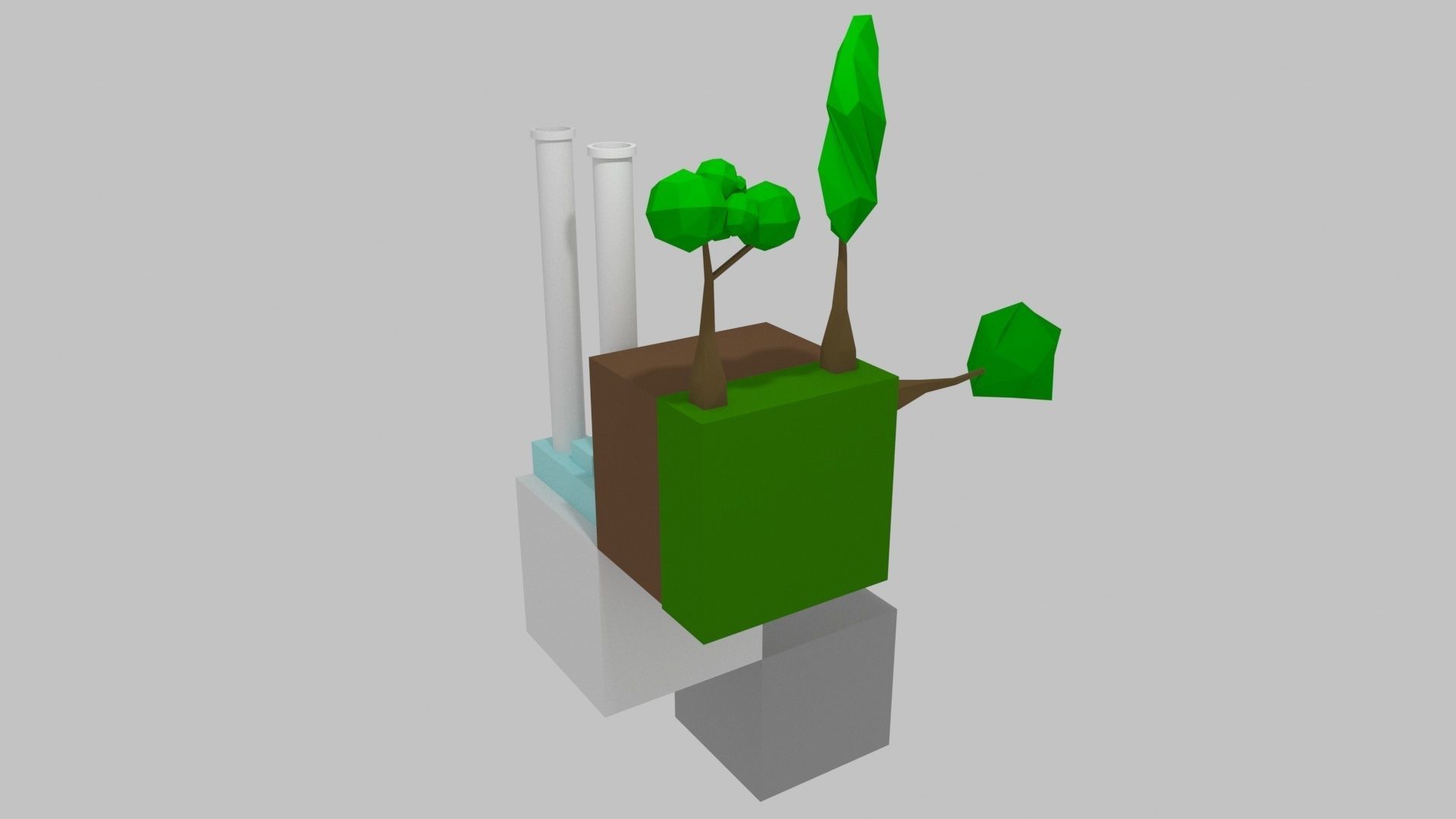 Low Poly Cube World Low-poly 3D model_2