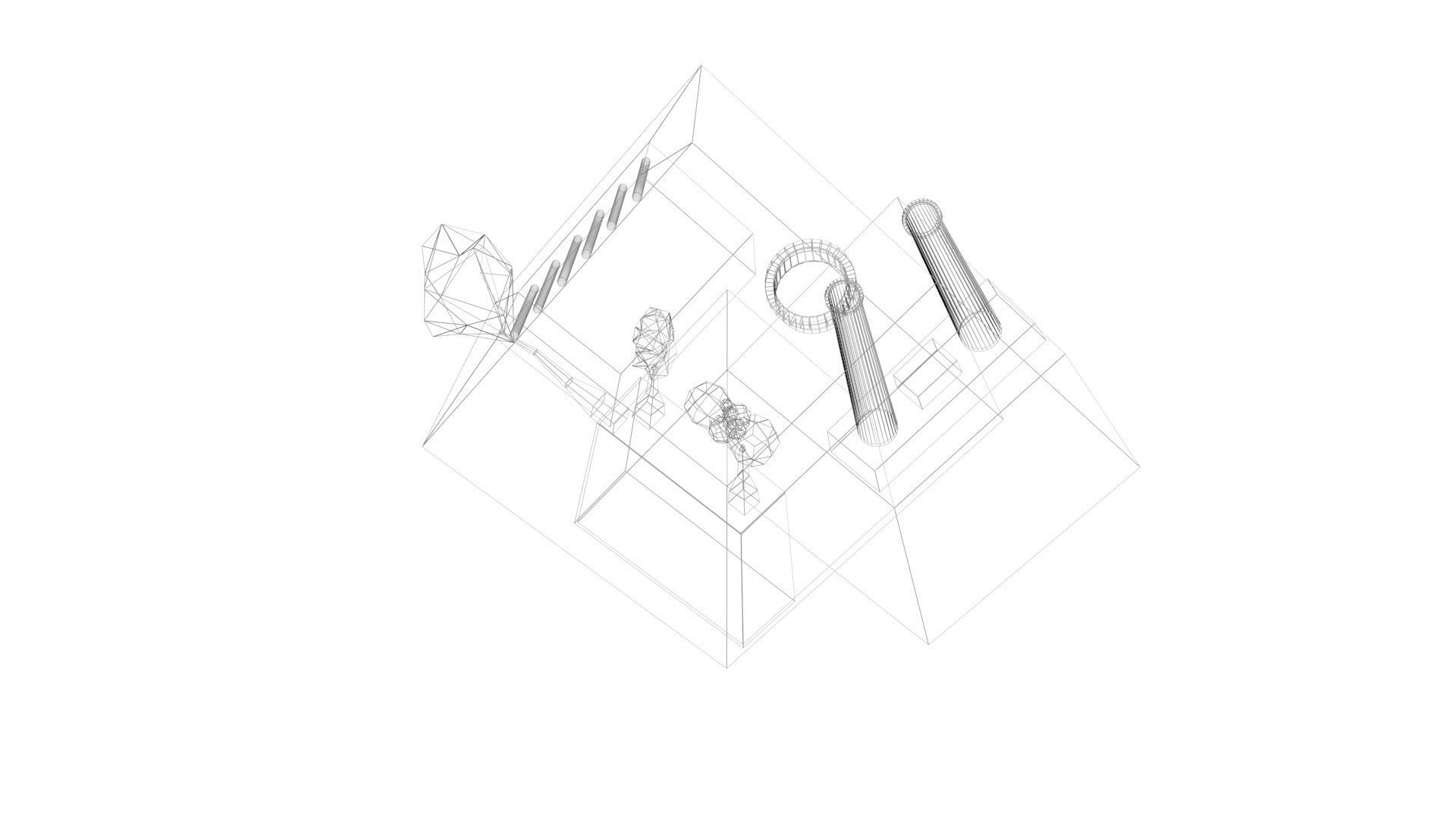 Low Poly Cube World Low-poly 3D model_13