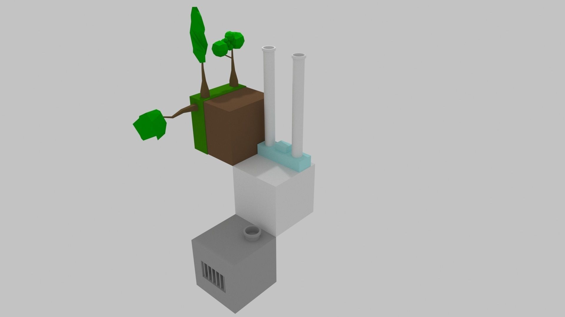 Low Poly Cube World Low-poly 3D model_7