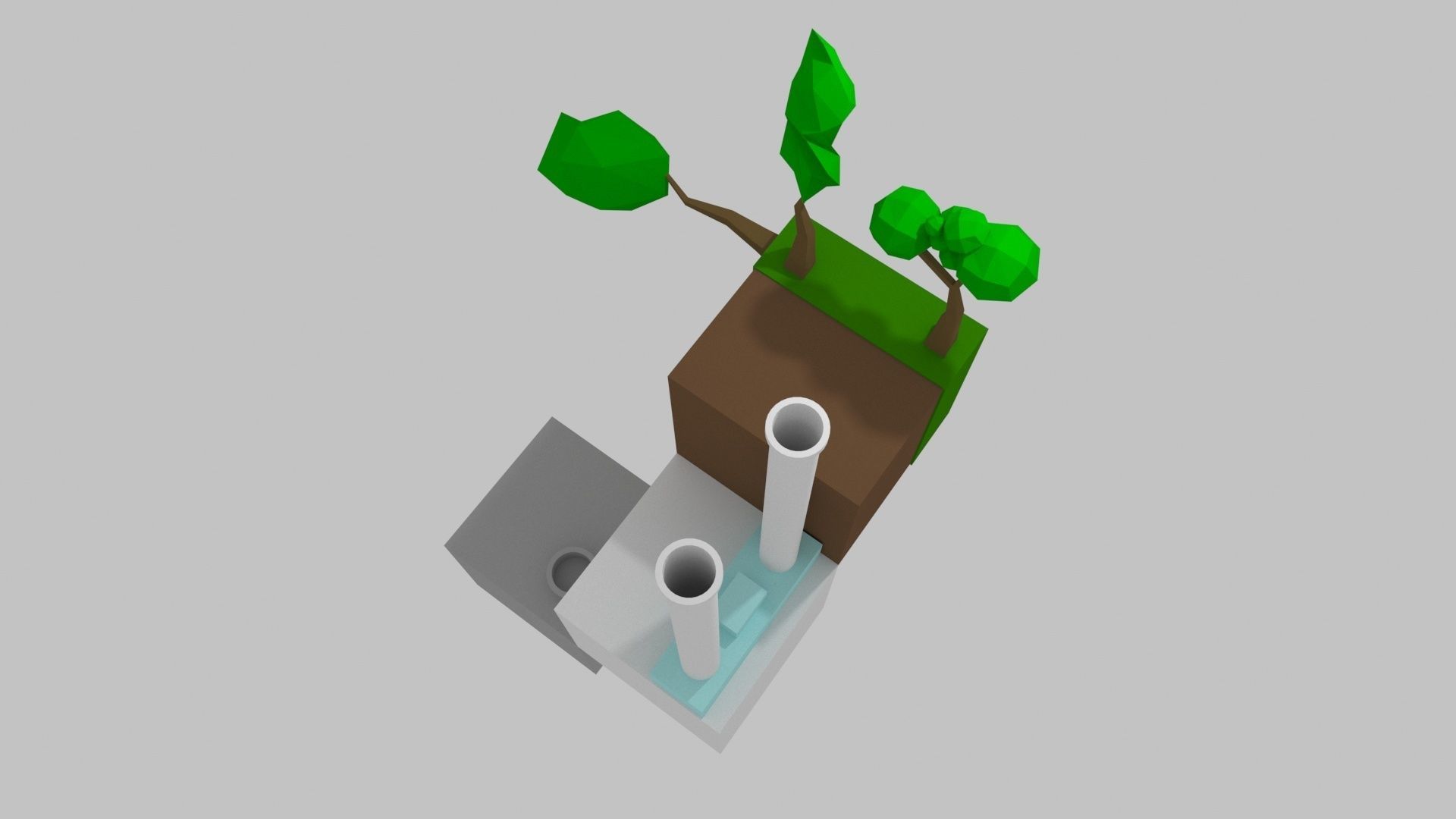 Low Poly Cube World Low-poly 3D model_1