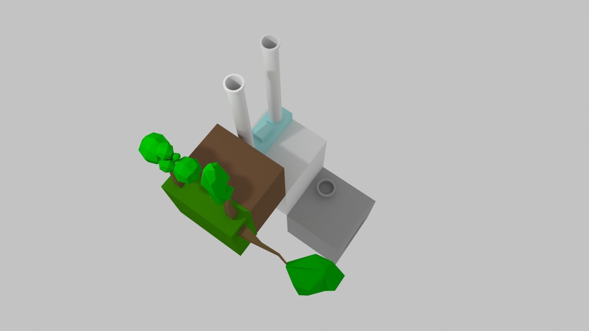 Low Poly Cube World Low-poly 3D model_3