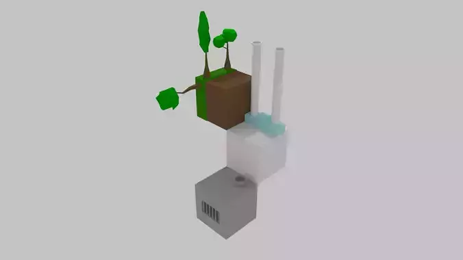Low Poly Cube World Low-poly 3D model