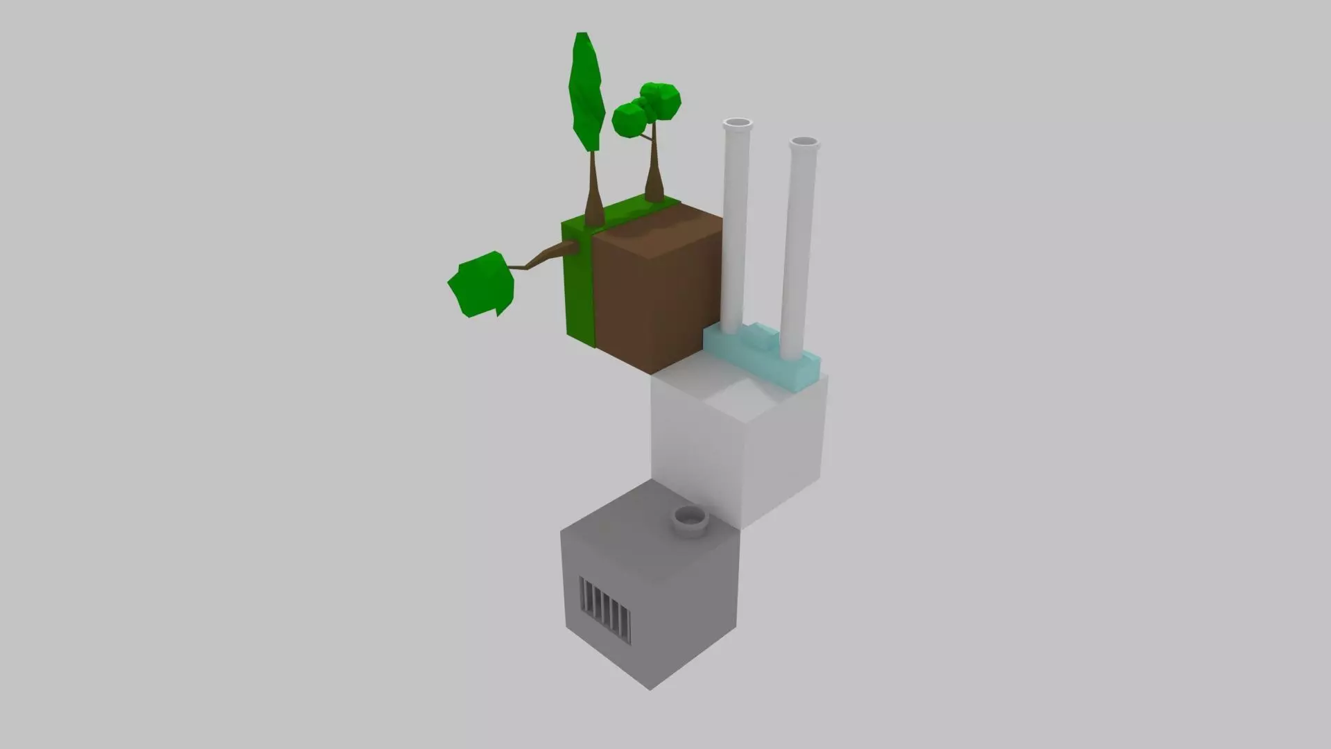 Low Poly Cube World Low-poly 3D model_0